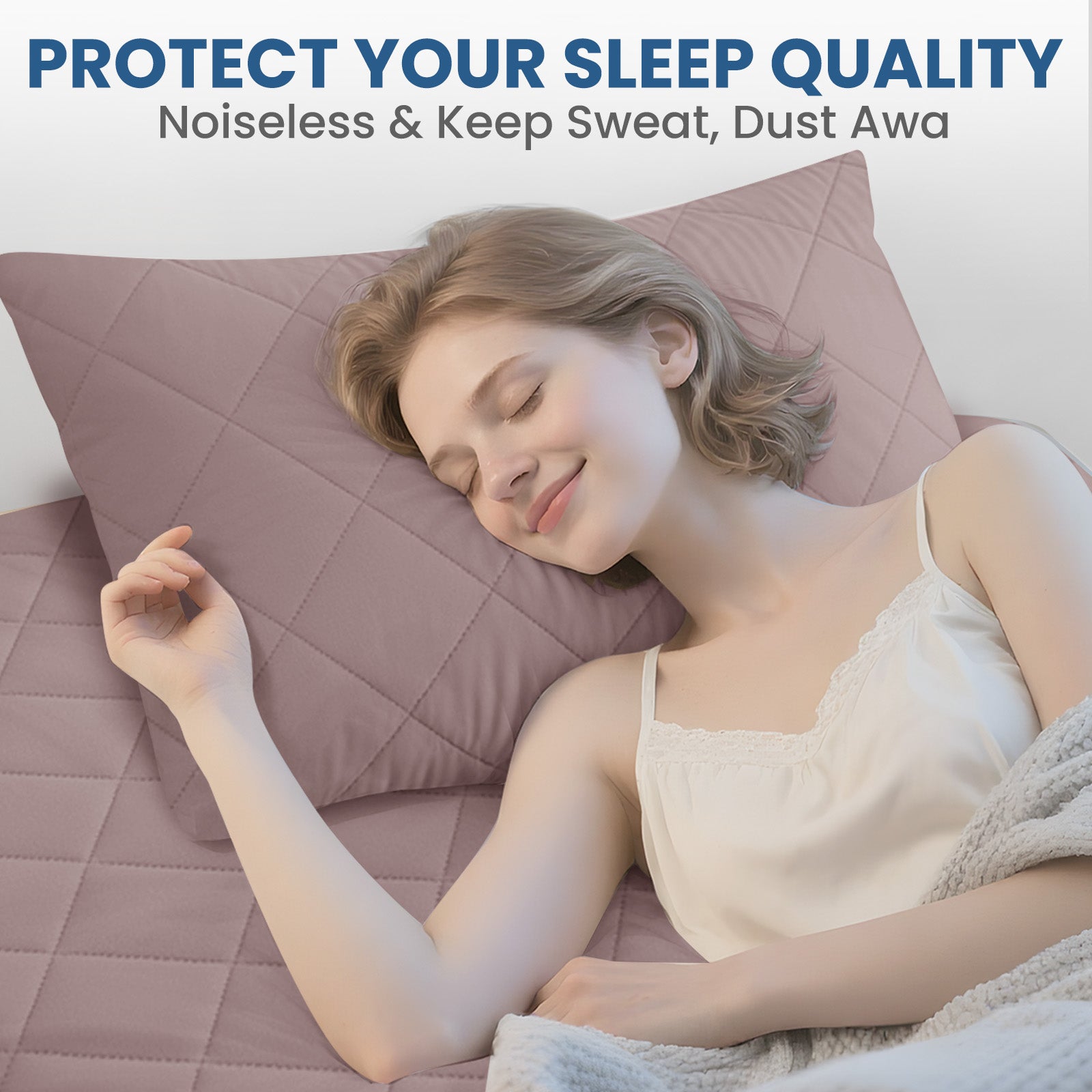 YSTYLE 2 Pieces Waterproof Bed Pillowcases 50x80cm Anti Mite-YSTYLE