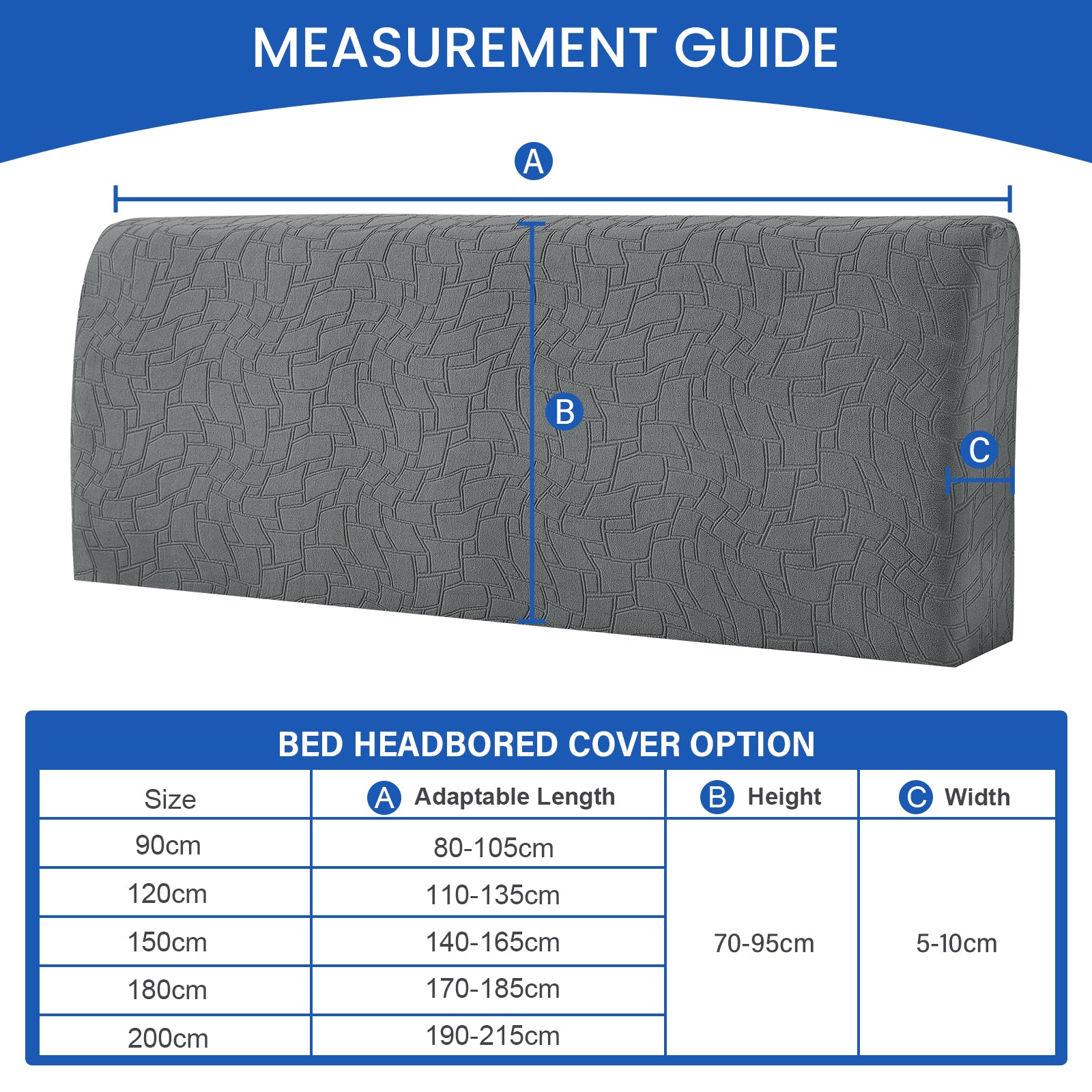 YSTYLE Universal Elastic 180cm Headboard Cover Dustproof Washable