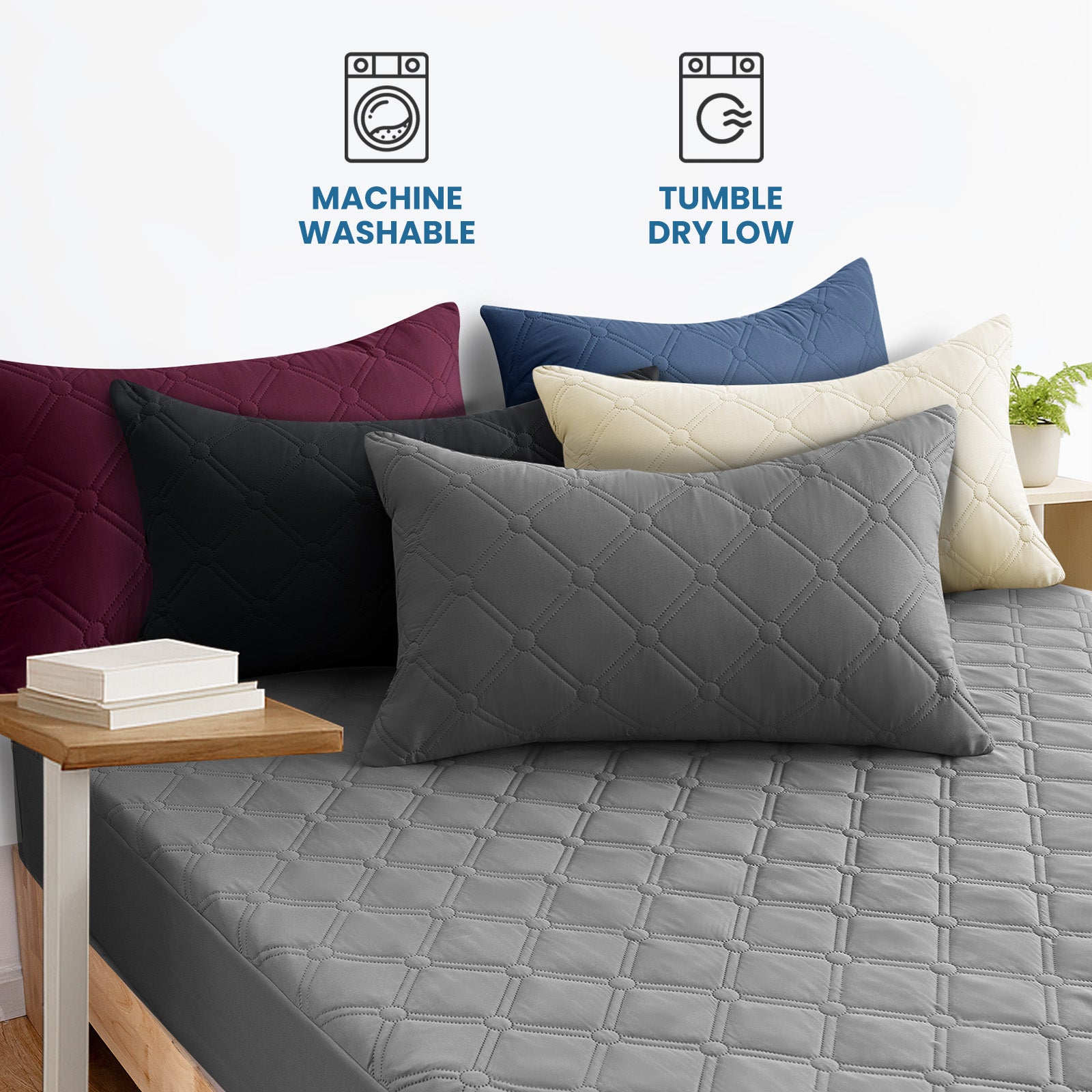 Ystyle Waterproof Pillow Protectors 50x80 cm Set of 2, Scratch-Resistant Pillowcase Covers