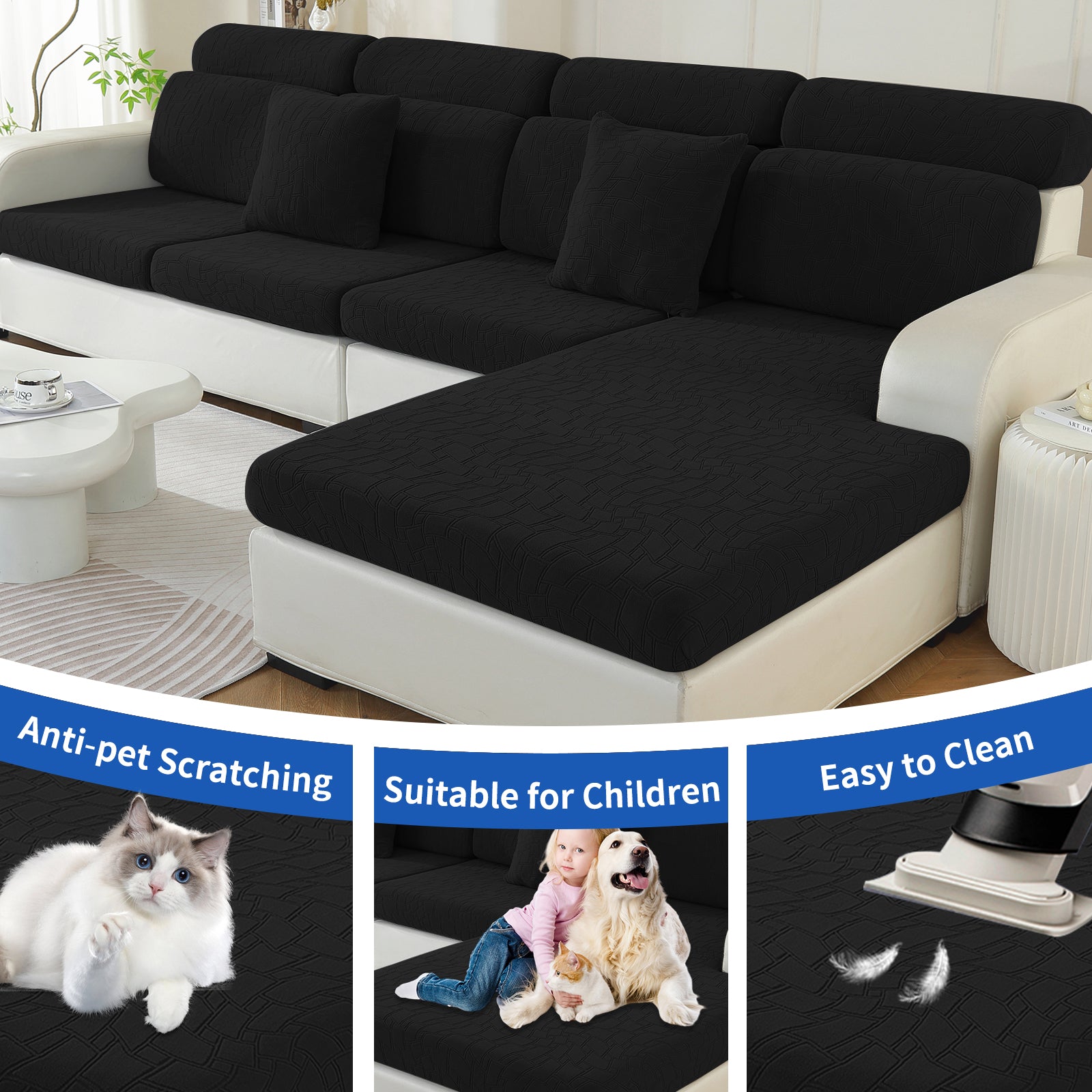 YSTYLE 2 pezzi Copertura per sedile divano elasticizzata 1 posto geometrico anti-scivolo