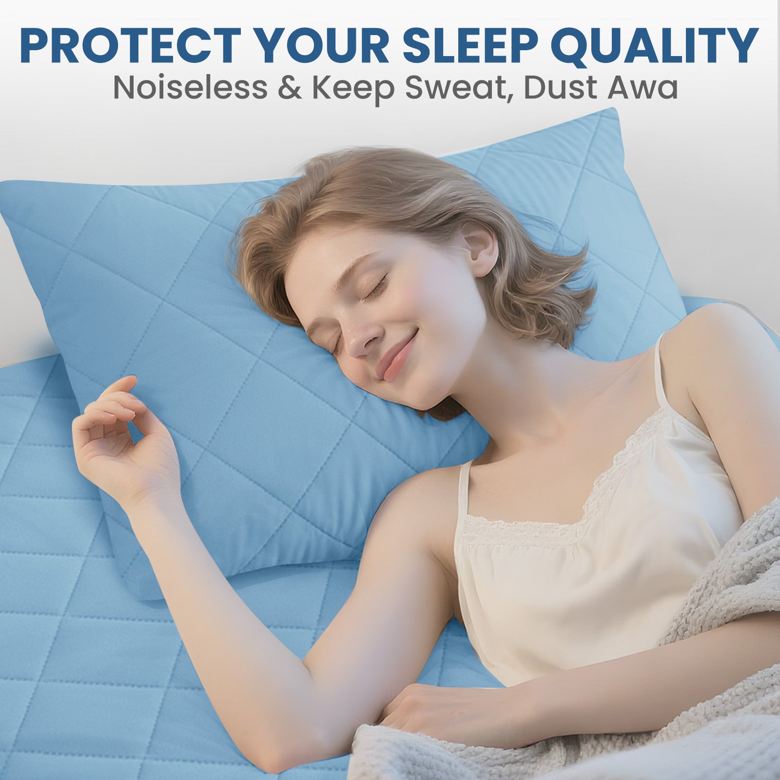 YSTYLE 2 Pieces Waterproof Bed Pillowcases 50x80cm Anti Mite-YSTYLE