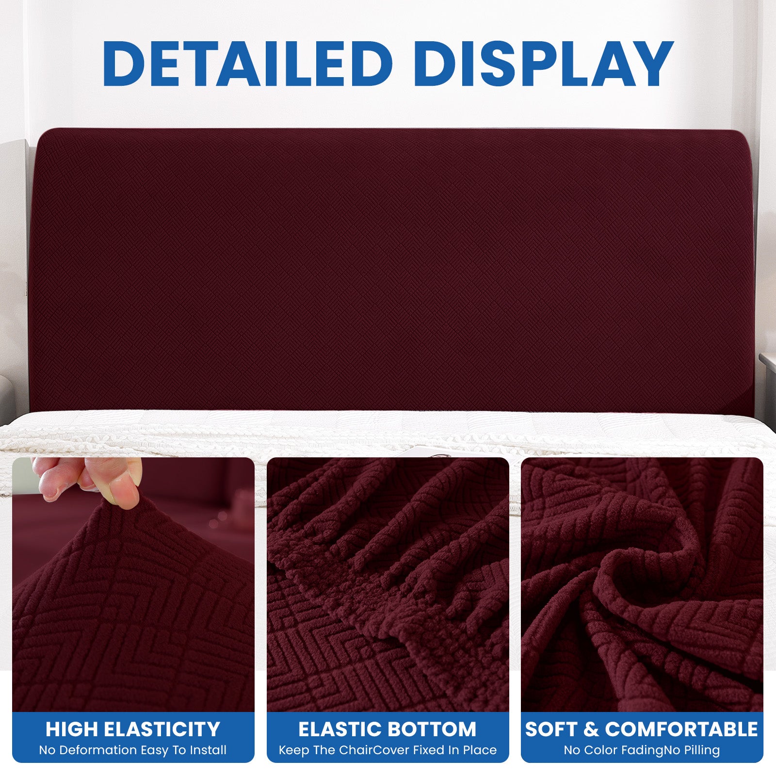 Ystyle 120cm Single Bed Headboard Cover Elasticated Headboard Slipcover, Universal Washable Single Bed Headboard Cover, Dust-Proof Headboard Protector