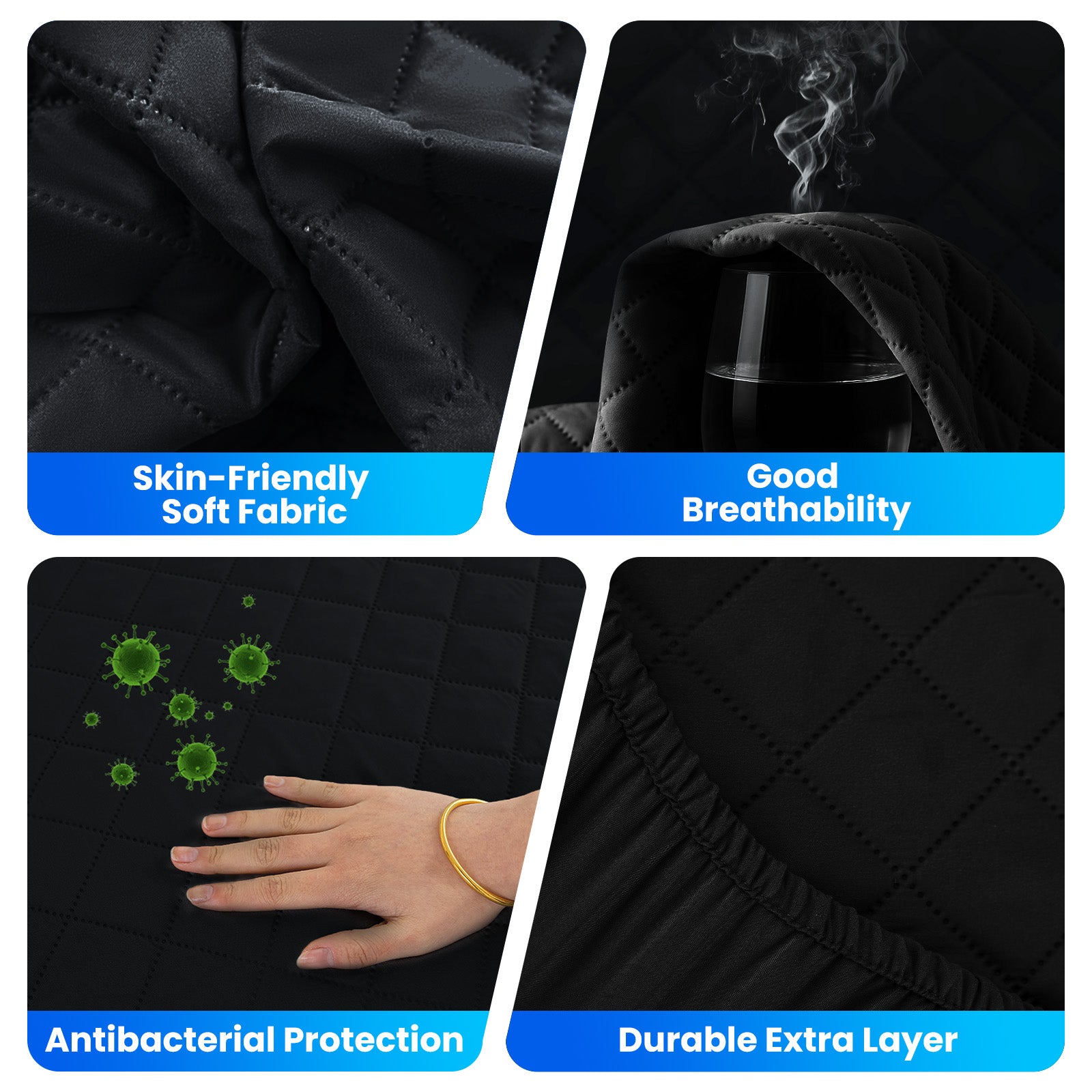 Waterproof Mattress Protector 90x190cm with Deep Pocket