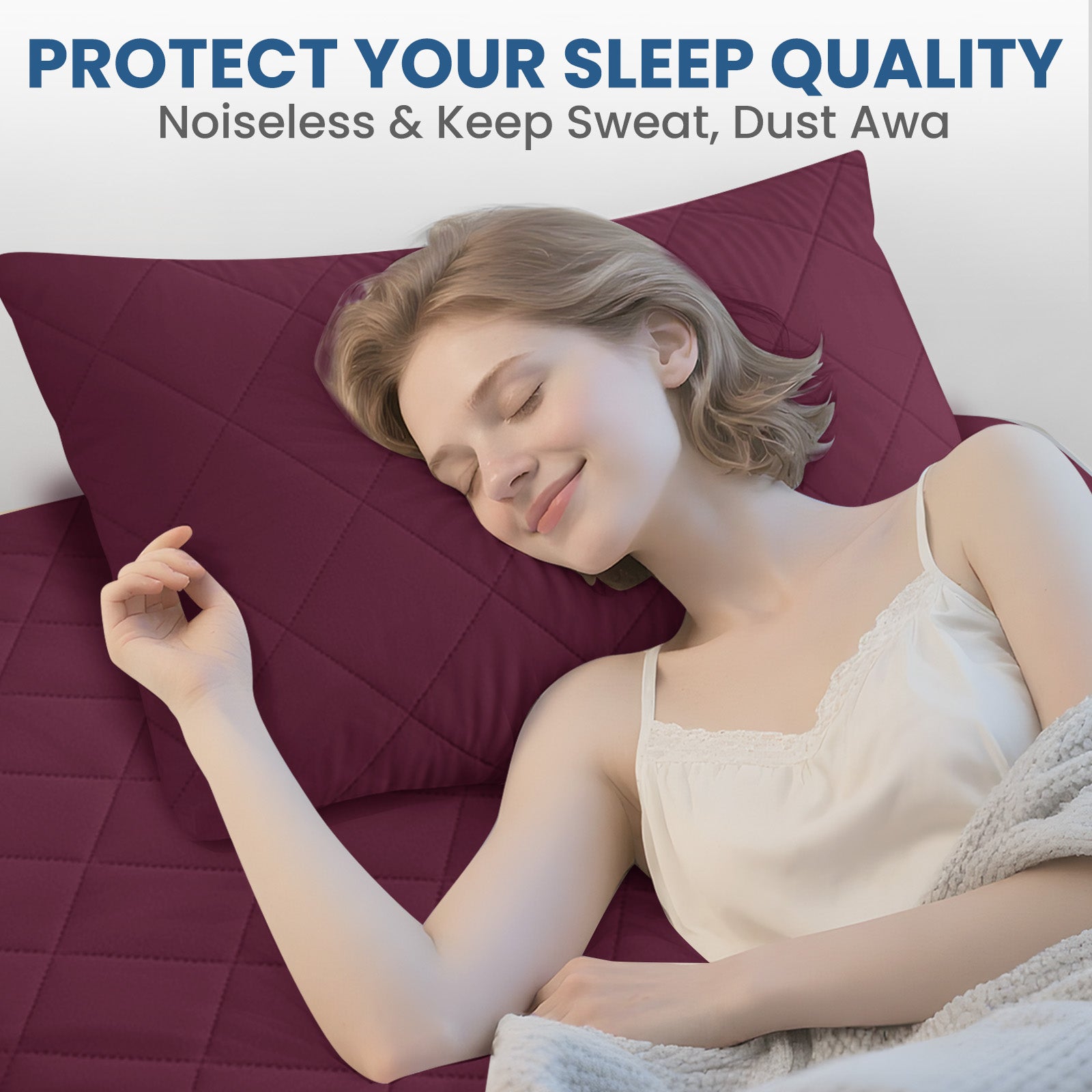 YSTYLE 2 Pieces Waterproof Bed Pillowcases 50x80cm Anti Mite-YSTYLE