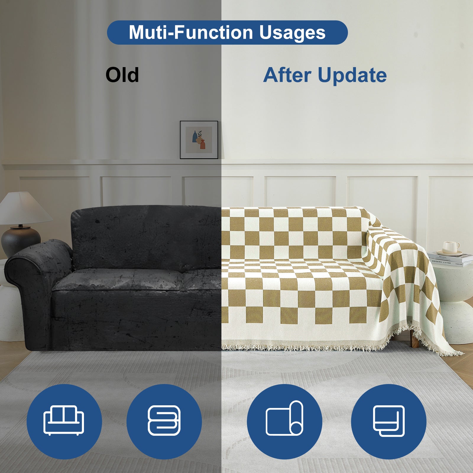 YSTYLE coperta per divano 1 posto 180x230cm resistente alle macchie