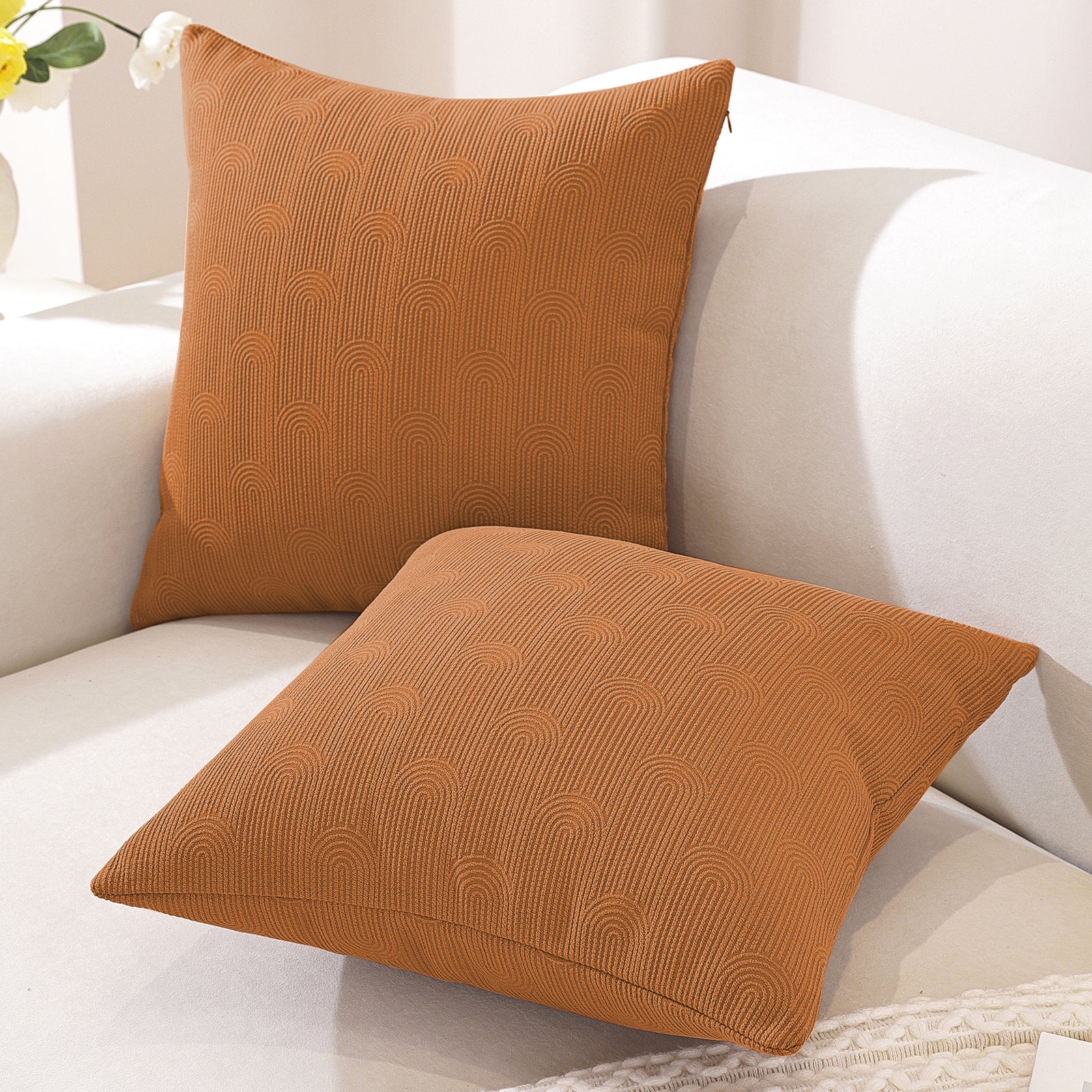 Ystyle Cushion Covers, 50 x 50 cm, Set of 2, Cushions for Sofa with Invisible Zip, Soft Cushion Cover, Modern, Washable, for Chair Bed, Living Room, Bedroom