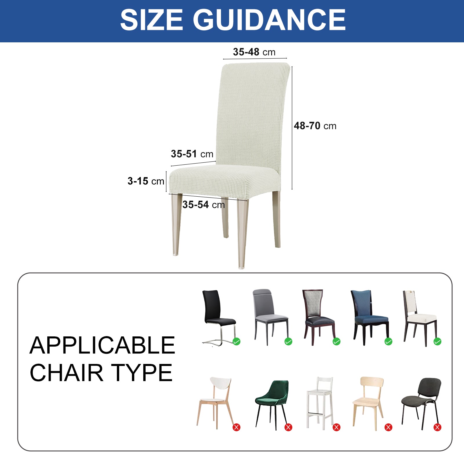 YSTYLE 6 Pieces Stretch Dining Chair Covers Jacquard Pattern