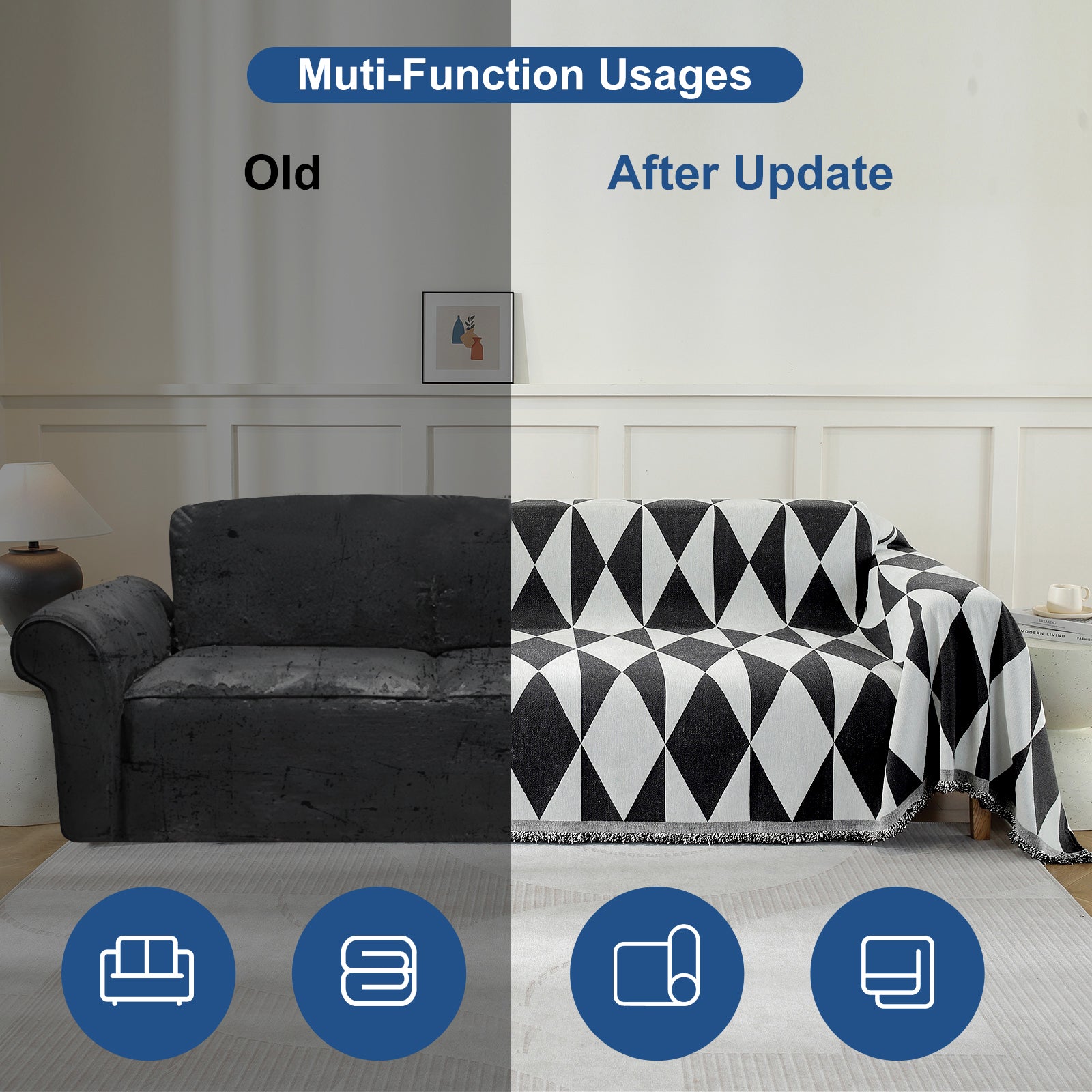 YSTYLE universale copertura per divano 3 posti 180x340cm anti-graffio