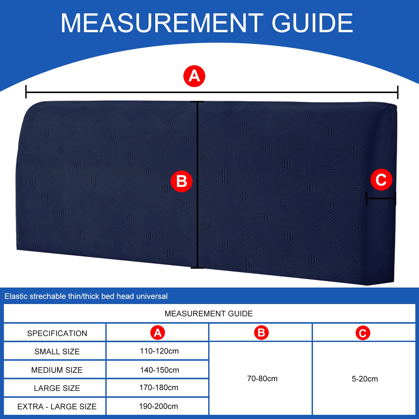 Ystyle 150cm Bed Headboard Cover, Elasticized Double/Single Bed Headboard Cover, Washable Double Bed Headboard Slipcover, Universal Dust-Proof Headboard Cover