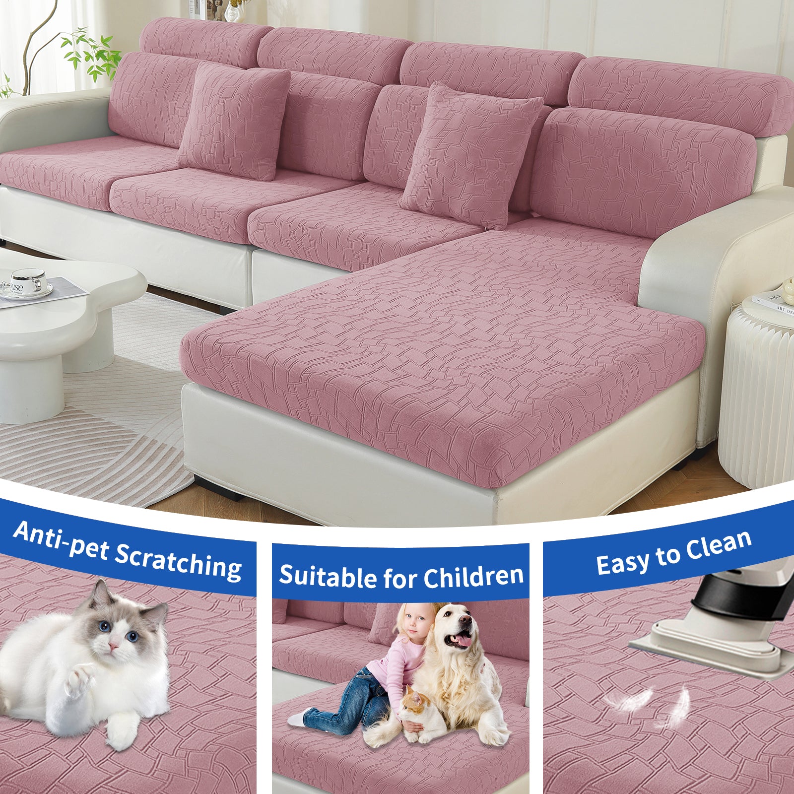 YSTYLE 2 pezzi Copertura per sedile divano elasticizzata 1 posto geometrico anti-scivolo