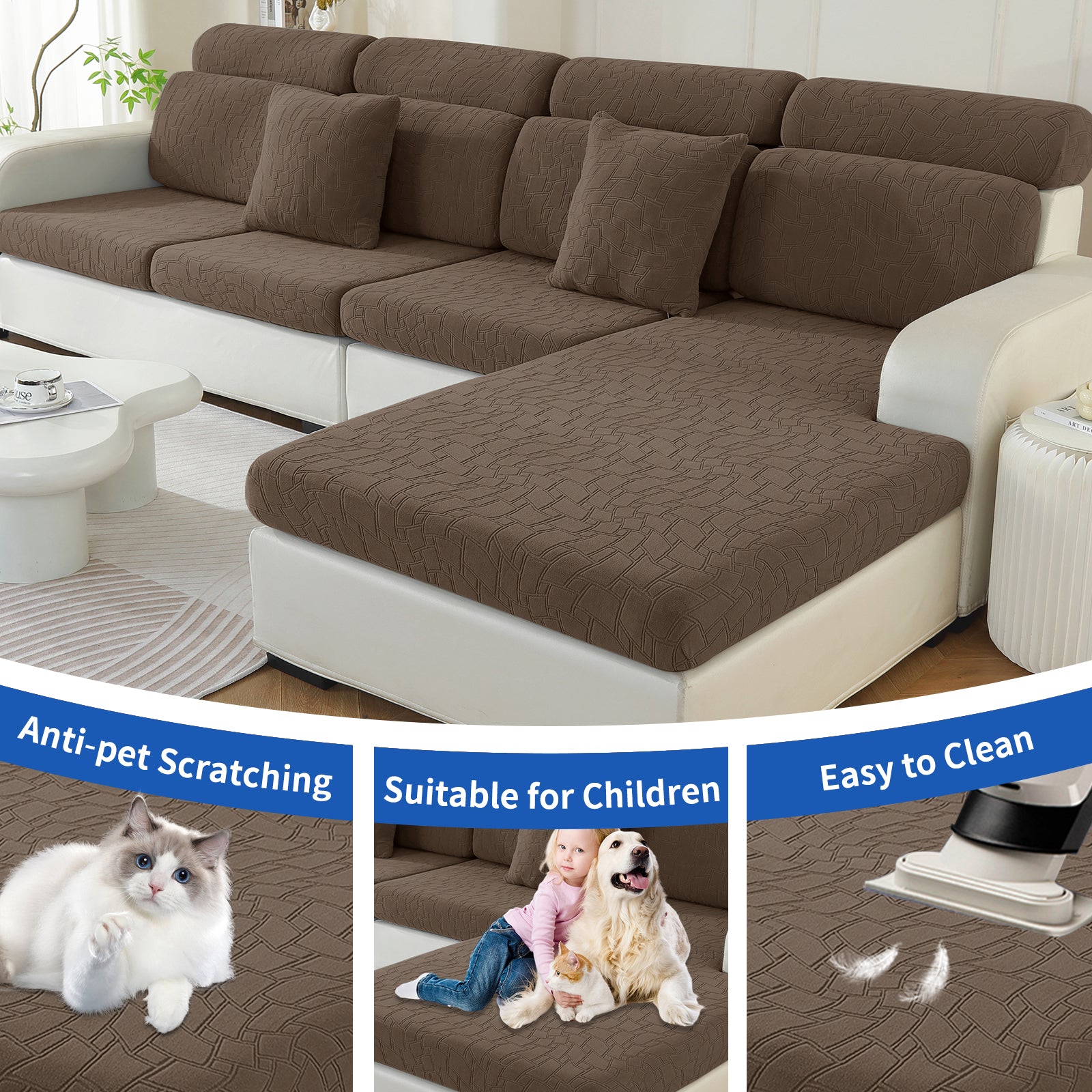 YSTYLE 2 pezzi Copertura per sedile divano elasticizzata 1 posto geometrico anti-scivolo