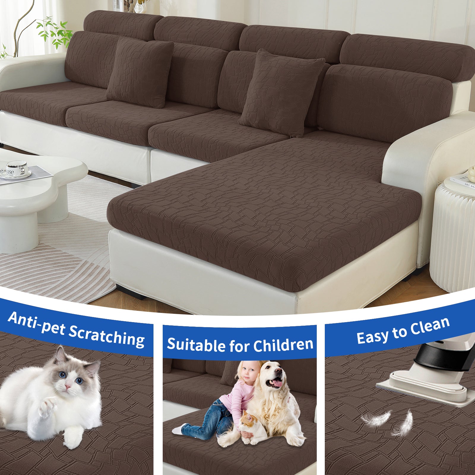 YSTYLE 2 pezzi Copertura per sedile divano elasticizzata 1 posto geometrico anti-scivolo