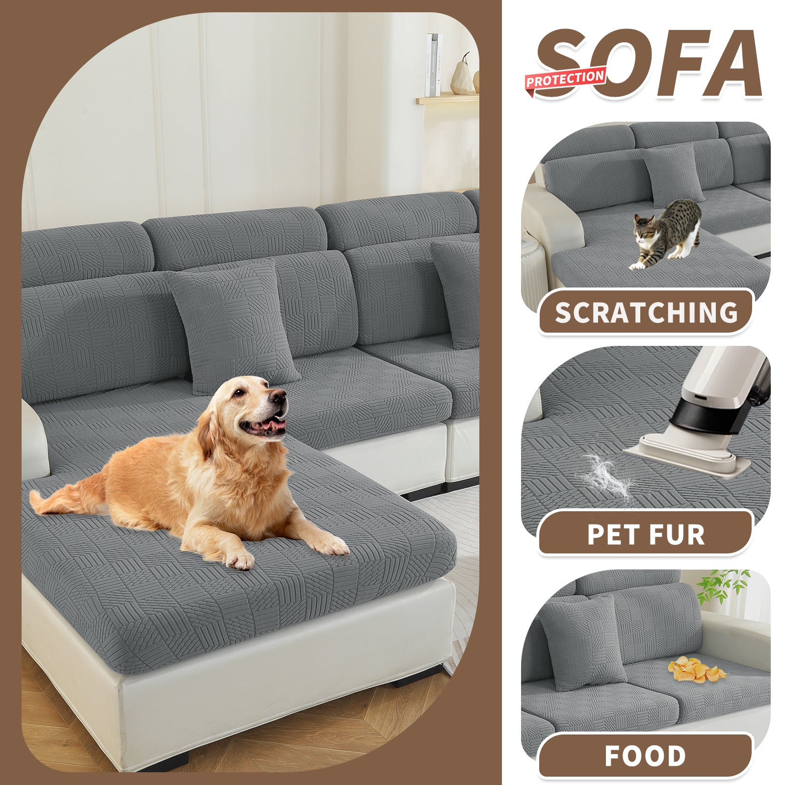 YSTYLE Copertura per sedile divano elasticizzata grande 1 posto motivo geometrico