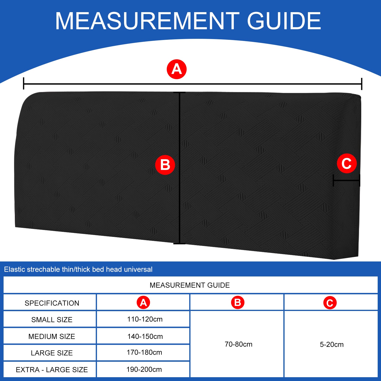Ystyle 150cm Bed Headboard Cover, Elasticized Double/Single Bed Headboard Cover, Washable Double Bed Headboard Slipcover, Universal Dust-Proof Headboard Cover