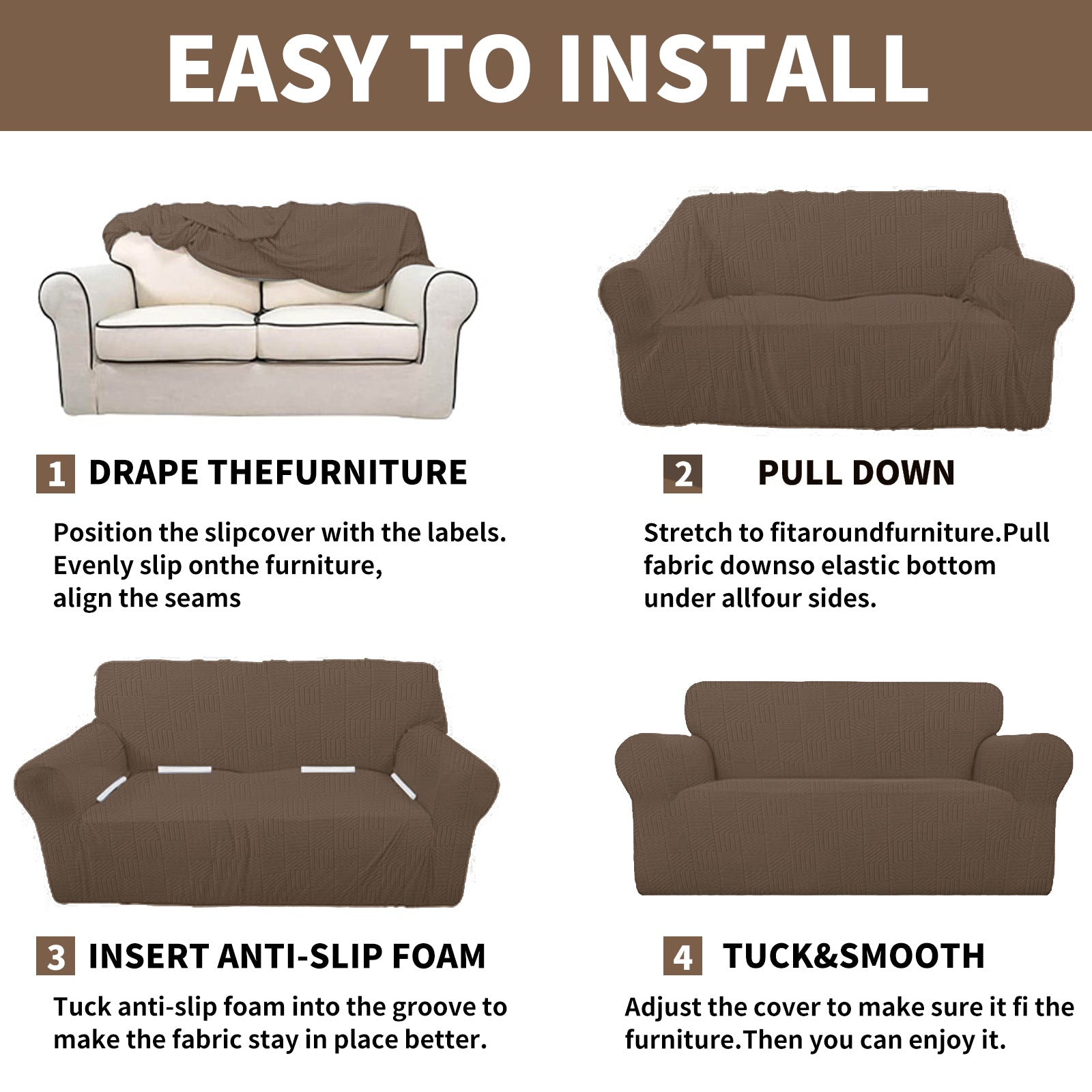 Copertura per divano a 3 posti YSTYLE Stretch 180-234 cm con motivo geometrico