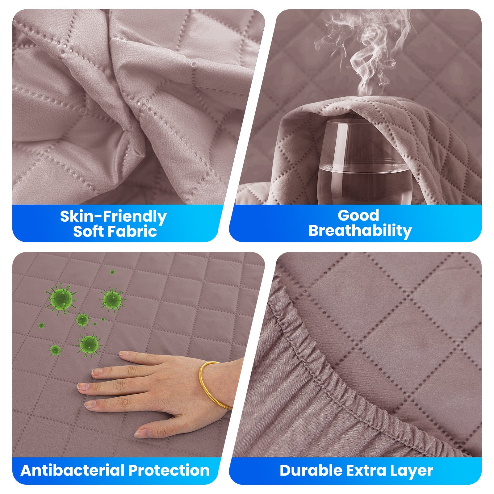 Waterproof Mattress Protector 90x190cm with Deep Pocket