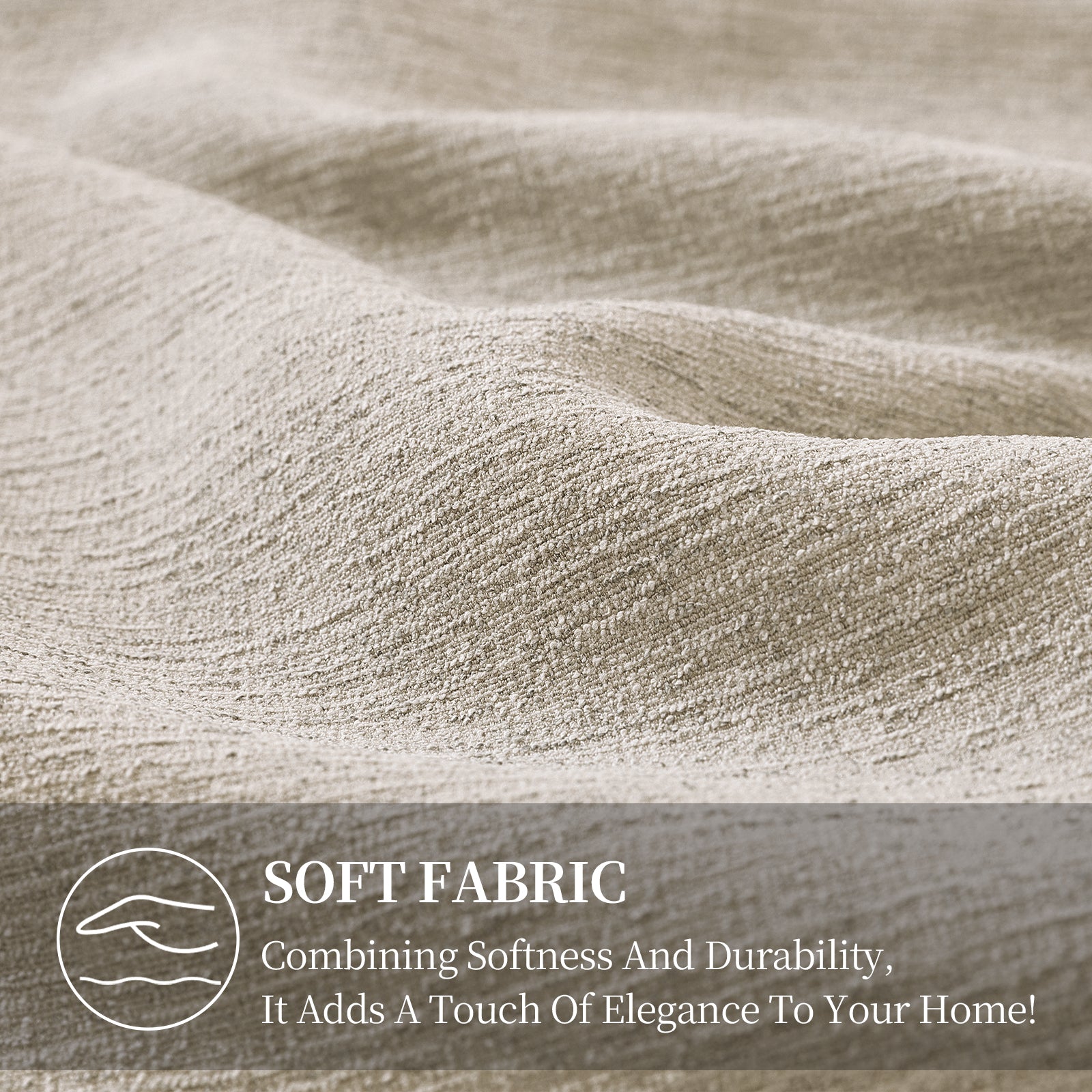 Ystyle 2 Pieces Linen Cushion Covers 60 x 60 cm, Decorative Sofa Cushion Covers, Invisible Zipper, Modern, Comfortable Sturdy, for Living Room, Bedroom