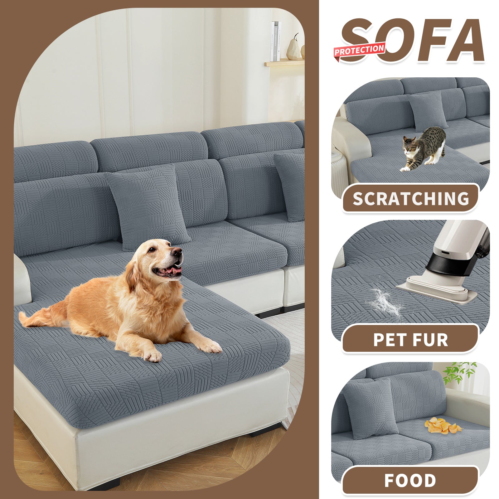 YSTYLE Copertura per sedile divano elasticizzata 1 posto motivo geometrico