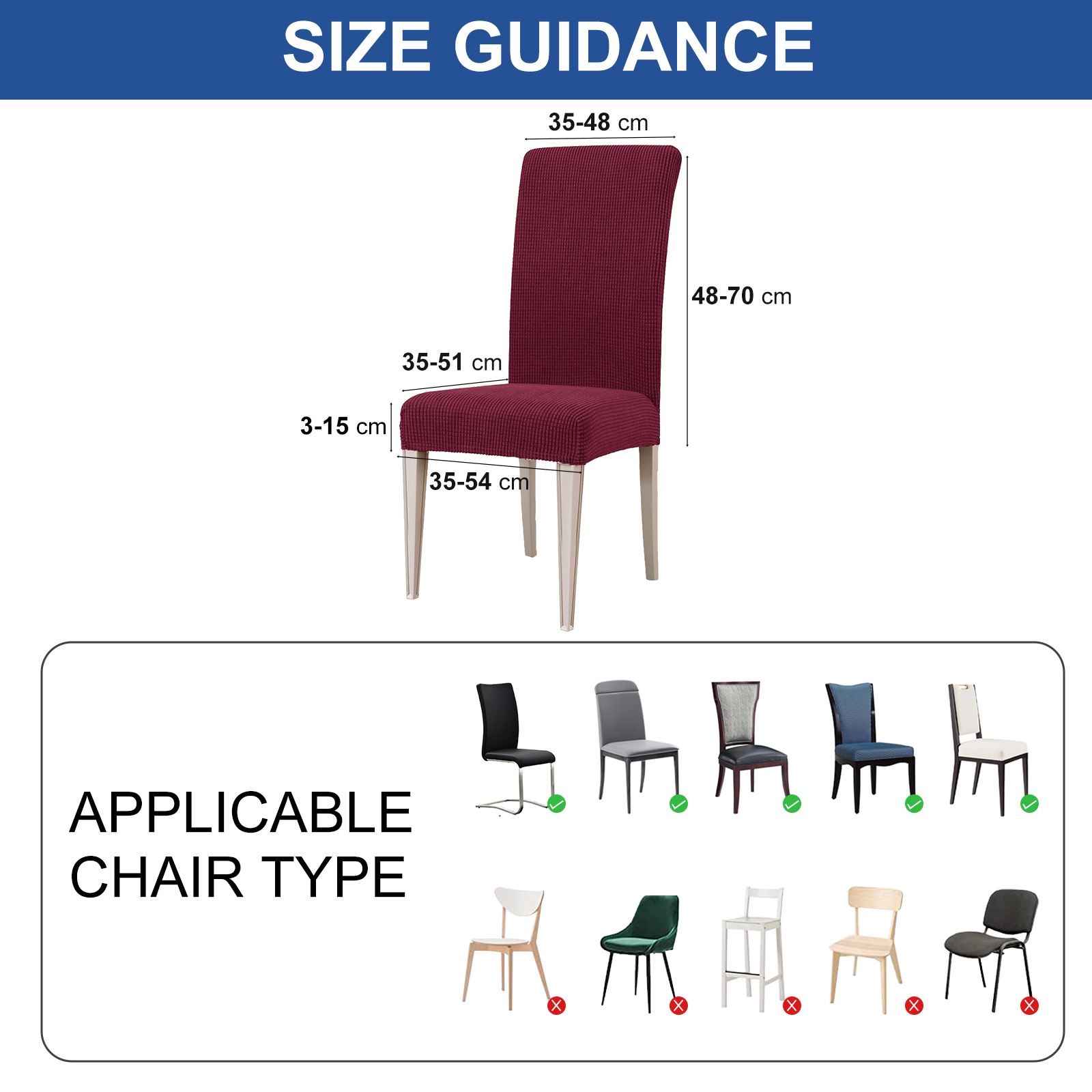 YSTYLE 6 Pieces Stretch Dining Chair Covers Jacquard Pattern
