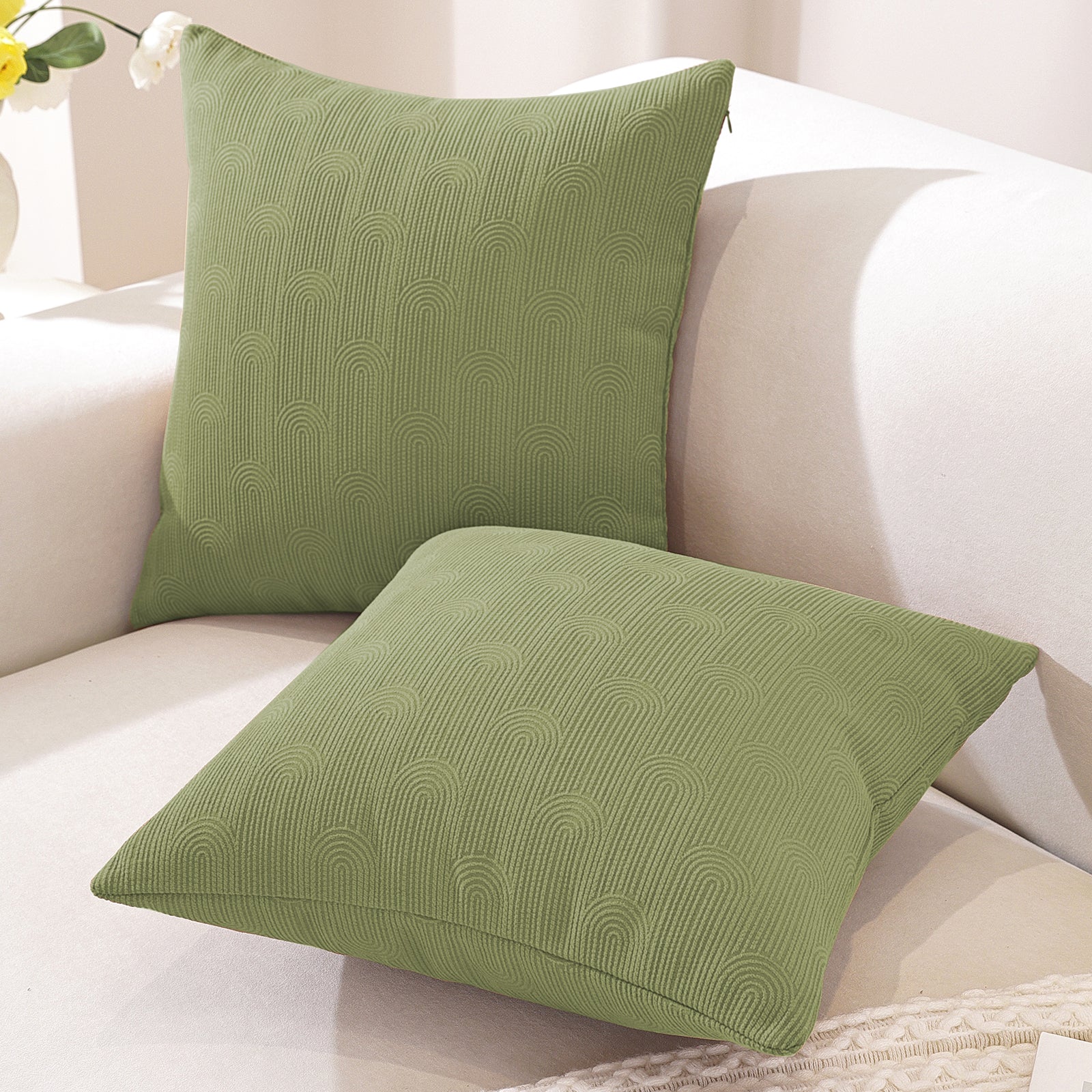 Ystyle Cushion Covers, 50 x 50 cm, Set of 2, Cushions for Sofa with Invisible Zip, Soft Cushion Cover, Modern, Washable, for Chair Bed, Living Room, Bedroom