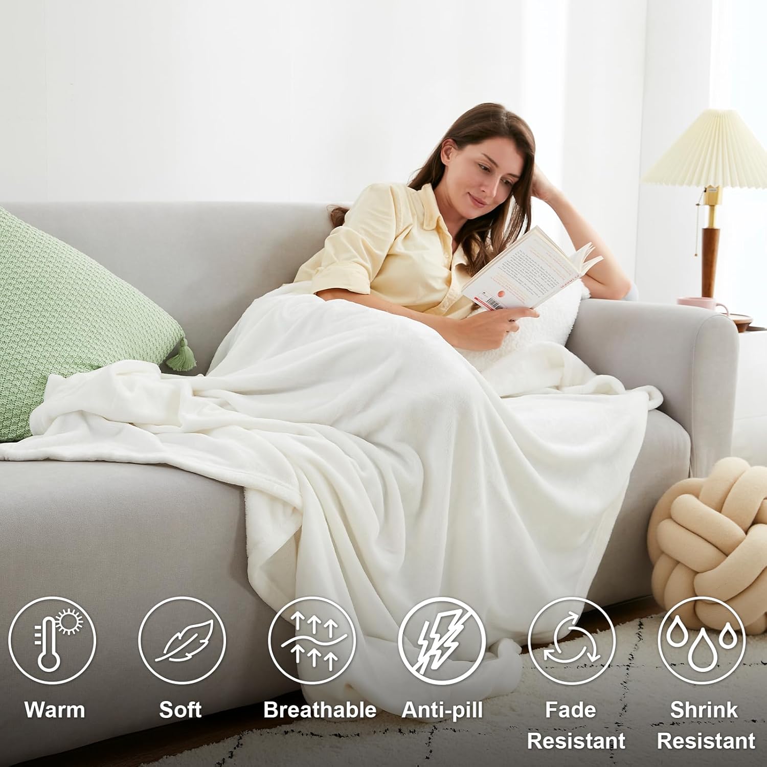 YSTYLE Soft Flannel Fleece Twin Blanket Plush Throw 160 x 200 CM