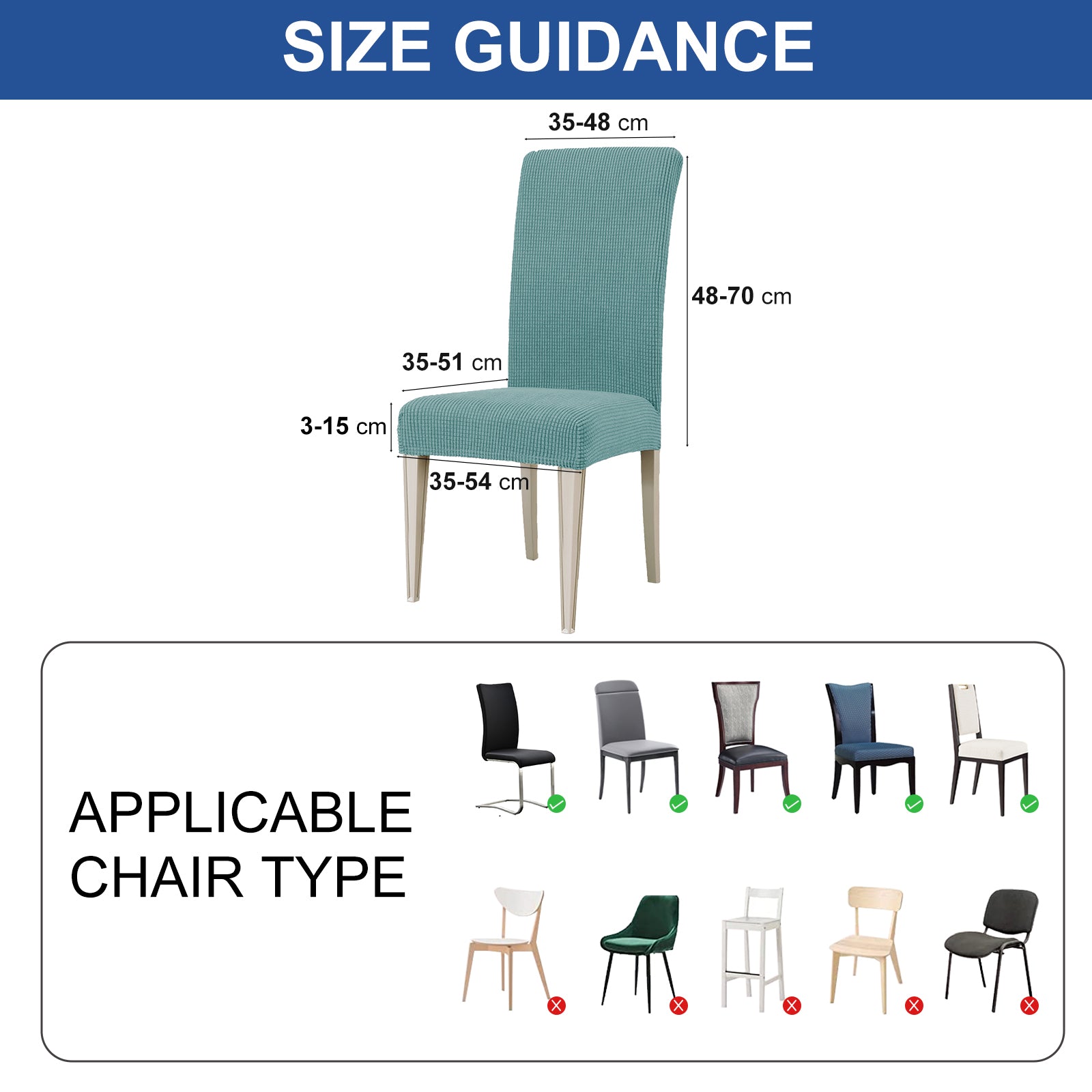 YSTYLE 6 Pieces Stretch Dining Chair Covers Jacquard Pattern