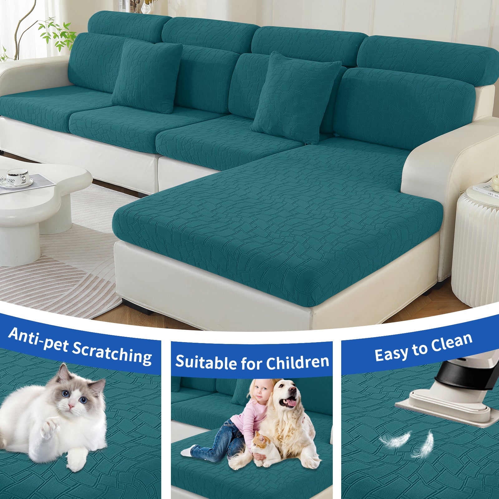 YSTYLE 2 pezzi Copertura per sedile divano elasticizzata 1 posto geometrico anti-scivolo