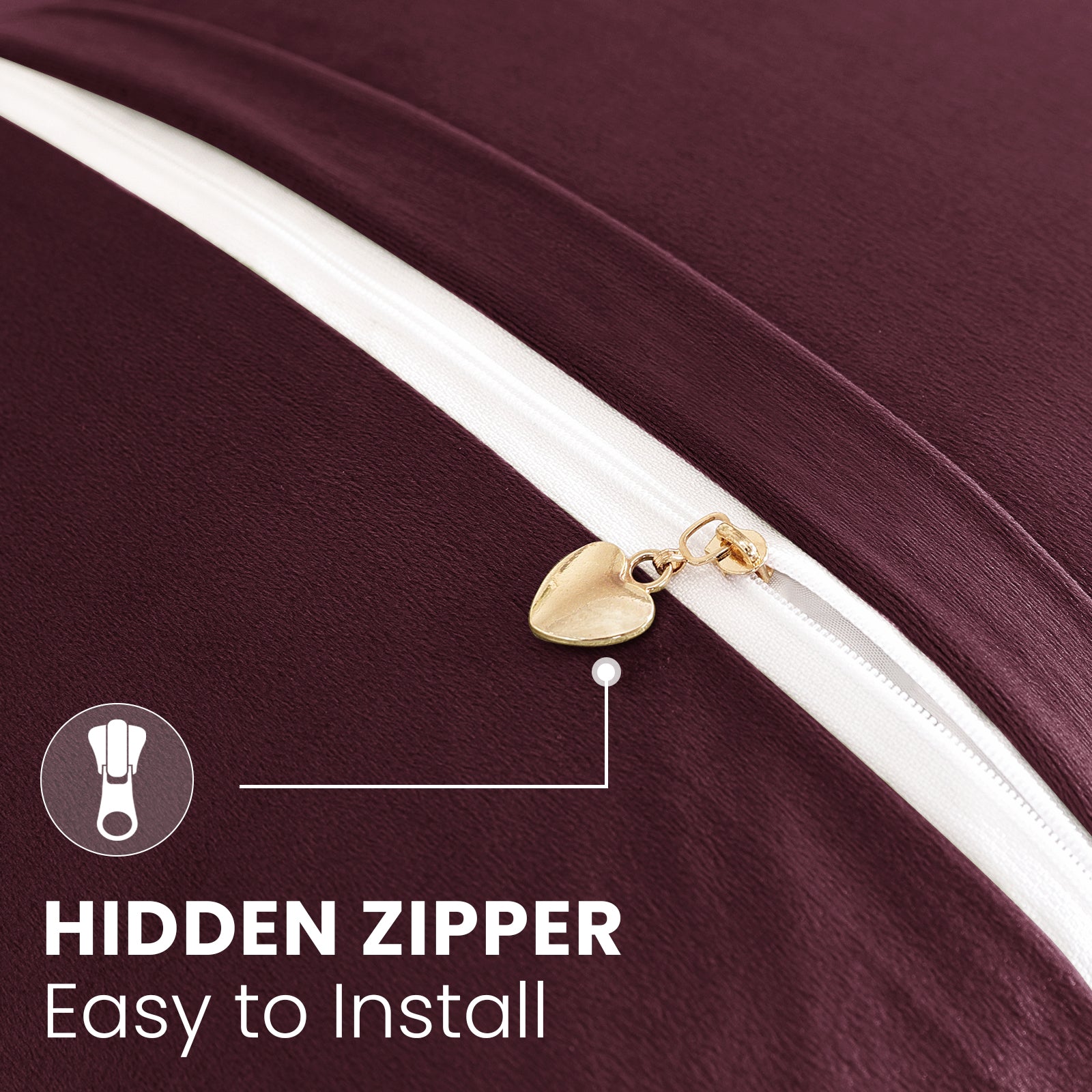 Ystyle Sofa Cushion Covers 50 x 50 cm Set of 2 Soft Velvet Sofa Cushion Covers Modern Bedroom Sofa Bed Invisible Zipper Washable Elegant Durable