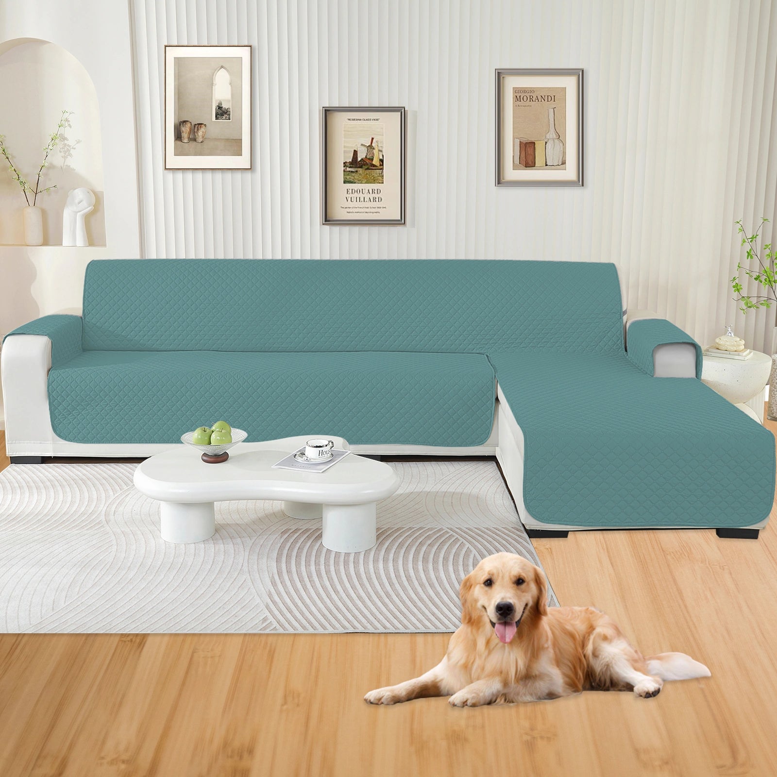 ESTILO Y-L para sofá de esquina impermeable de 4 asientos, antideslizante, diseño reversible península-rómbico