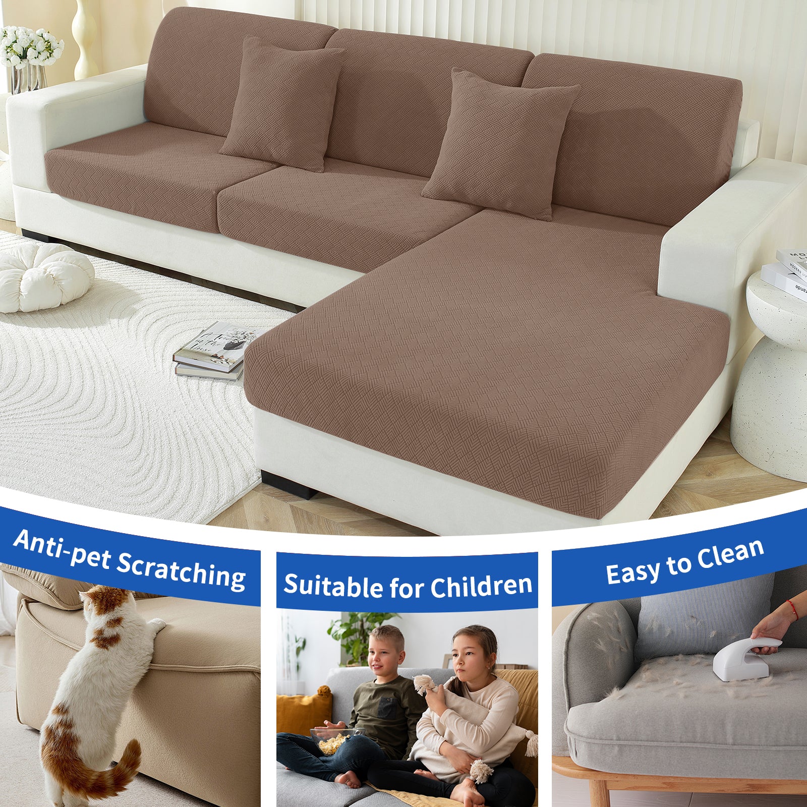 YSTYLE 3 pezzi Copertura elastica per sedile del divano 1 posto Antiscivolo