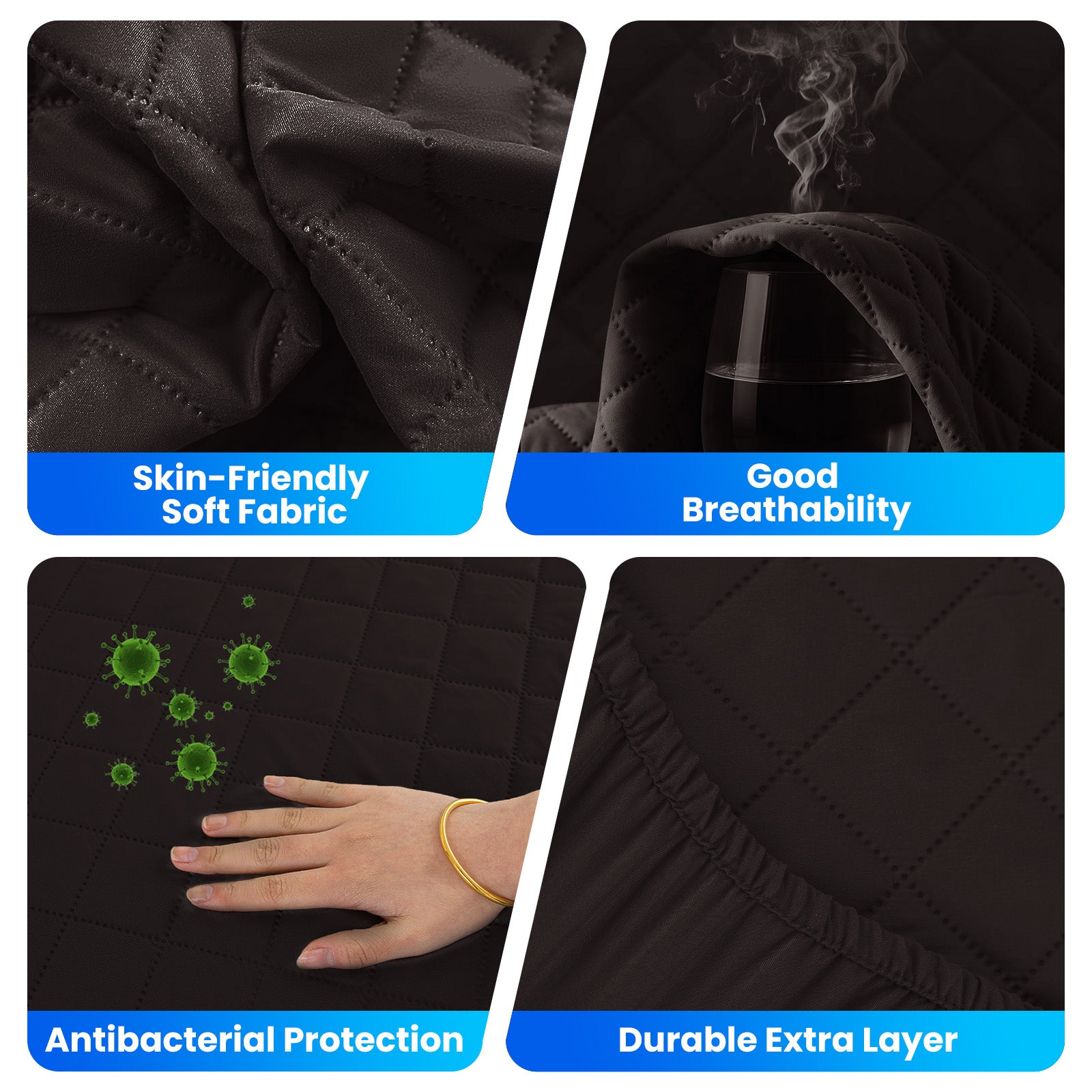 Waterproof Mattress Protector 90x190cm with Deep Pocket