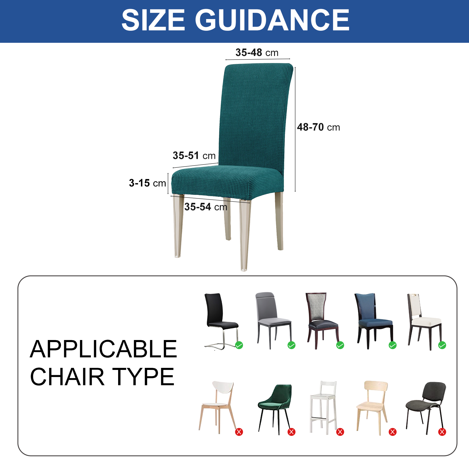 YSTYLE 6 Pieces Stretch Dining Chair Covers Jacquard Pattern