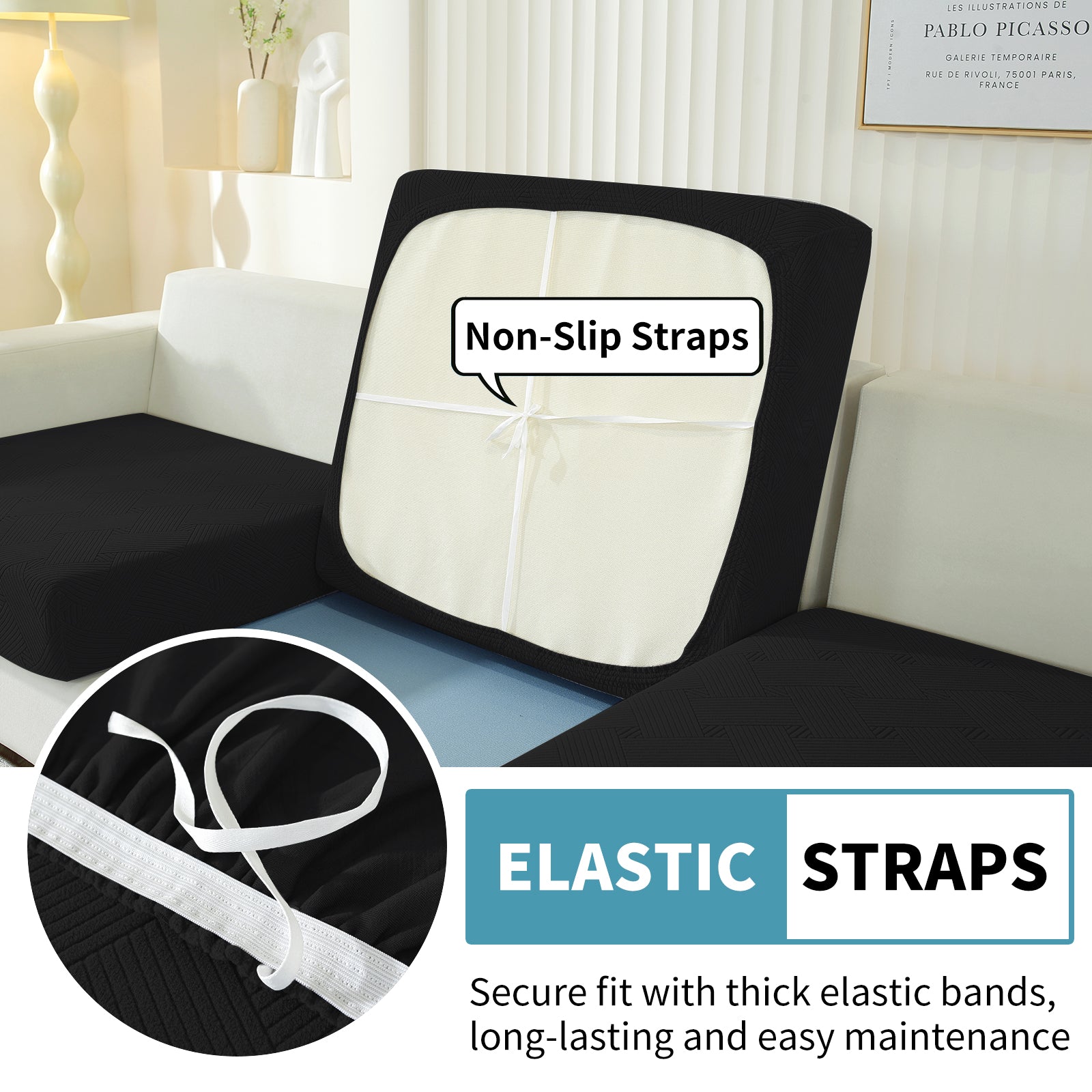 YSTYLE Sofá 1 Pieza Manta para Asiento – Ajuste Elástico, Antideslizante, Patrón Geométrico, Uso Universal, Protección Total - Patrón Entrelazado