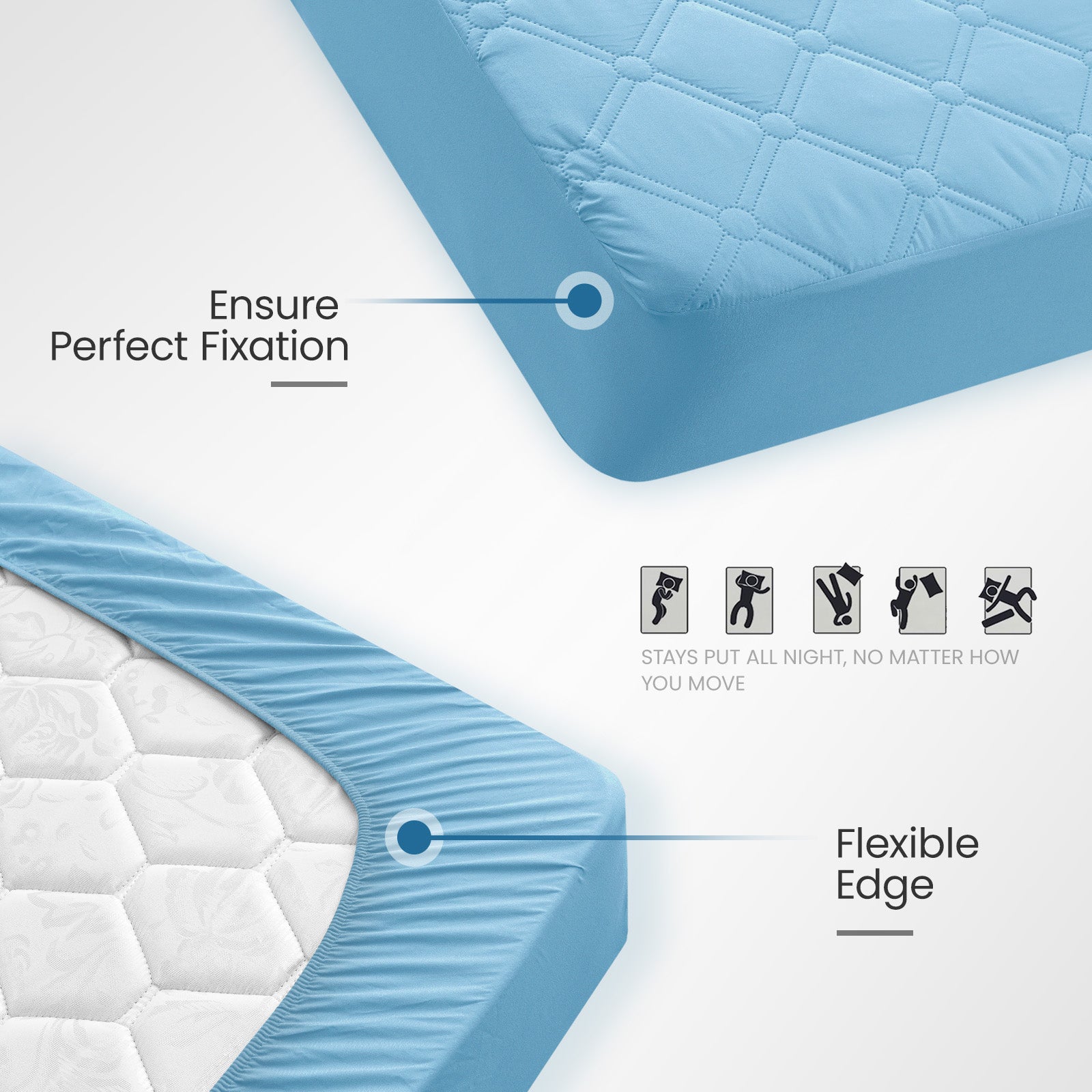 Ystyle Waterproof Mattress Protector – Double Size 160x190 cm Anti-Allergy & Scratch Resistant