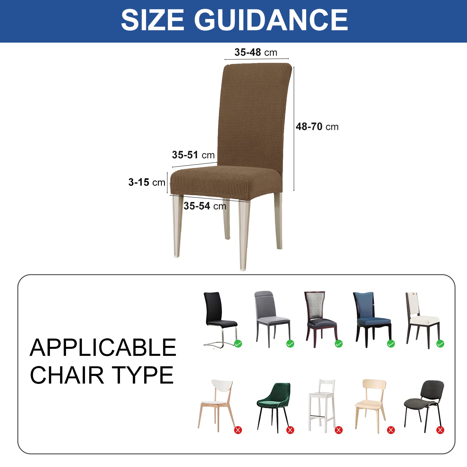 YSTYLE 6 Pieces Stretch Dining Chair Covers Jacquard Pattern