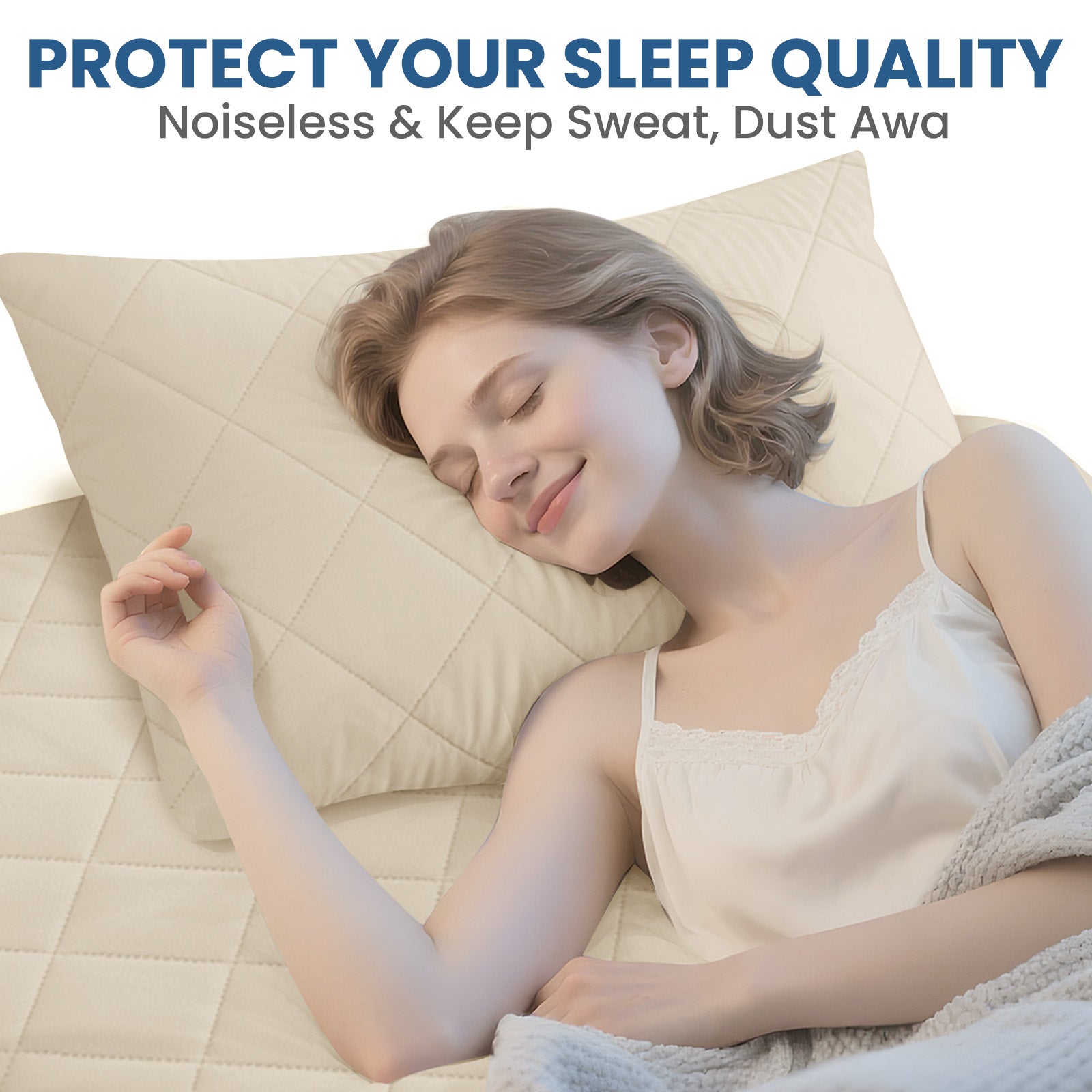 YSTYLE 2 Pieces Waterproof Bed Pillowcases 50x80cm Anti Mite-YSTYLE