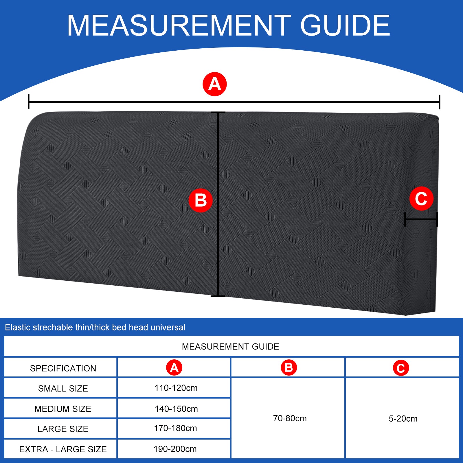 Ystyle 150cm Bed Headboard Cover, Elasticized Double/Single Bed Headboard Cover, Washable Double Bed Headboard Slipcover, Universal Dust-Proof Headboard Cover