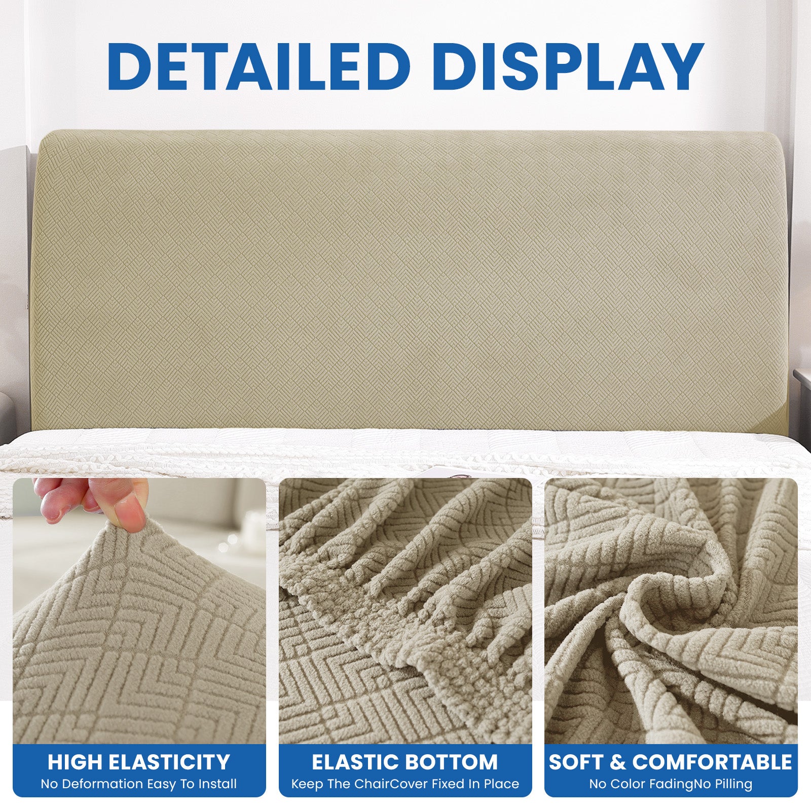 Ystyle 120cm Single Bed Headboard Cover Elasticated Headboard Slipcover, Universal Washable Single Bed Headboard Cover, Dust-Proof Headboard Protector