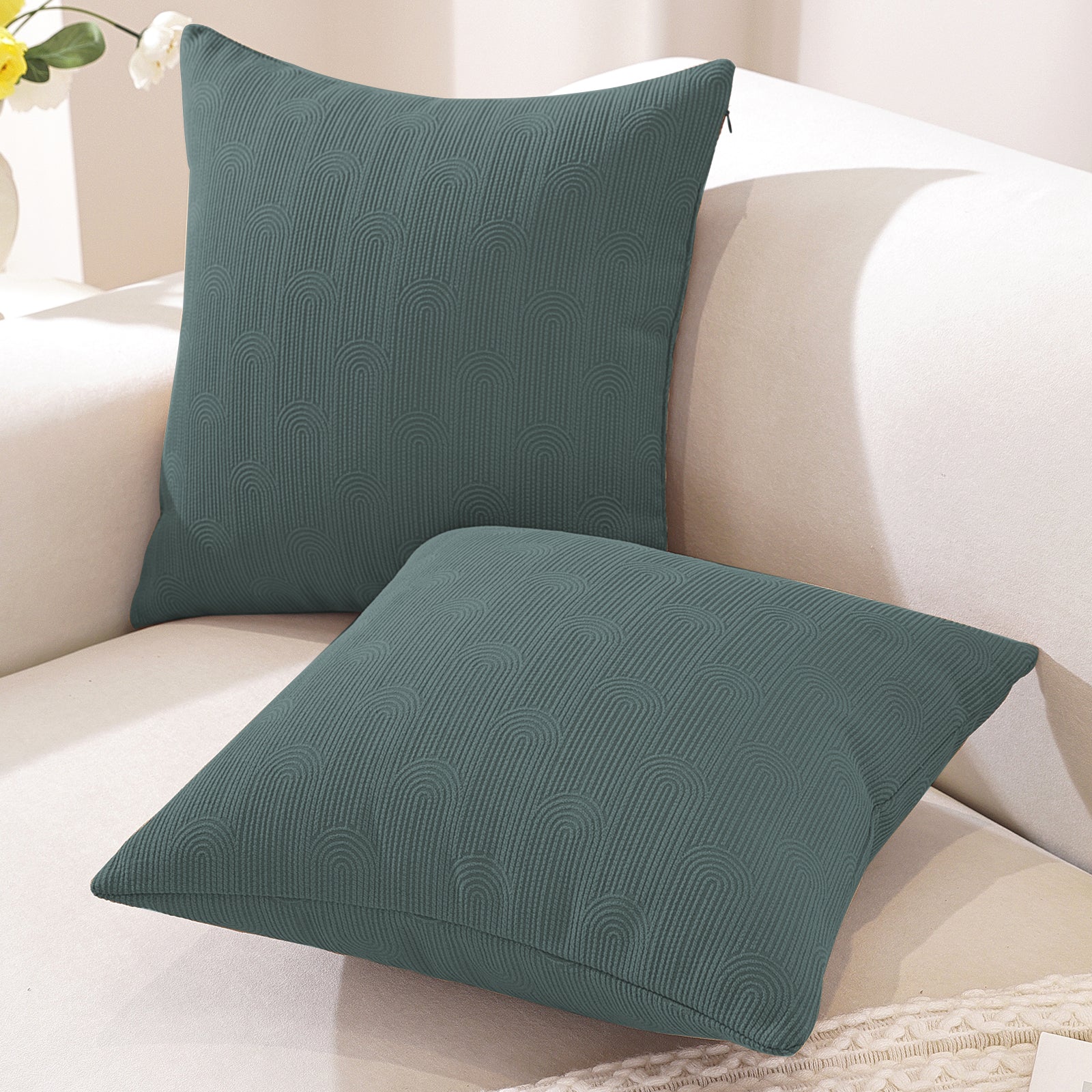 Ystyle Cushion Covers, 50 x 50 cm, Set of 2, Cushions for Sofa with Invisible Zip, Soft Cushion Cover, Modern, Washable, for Chair Bed, Living Room, Bedroom