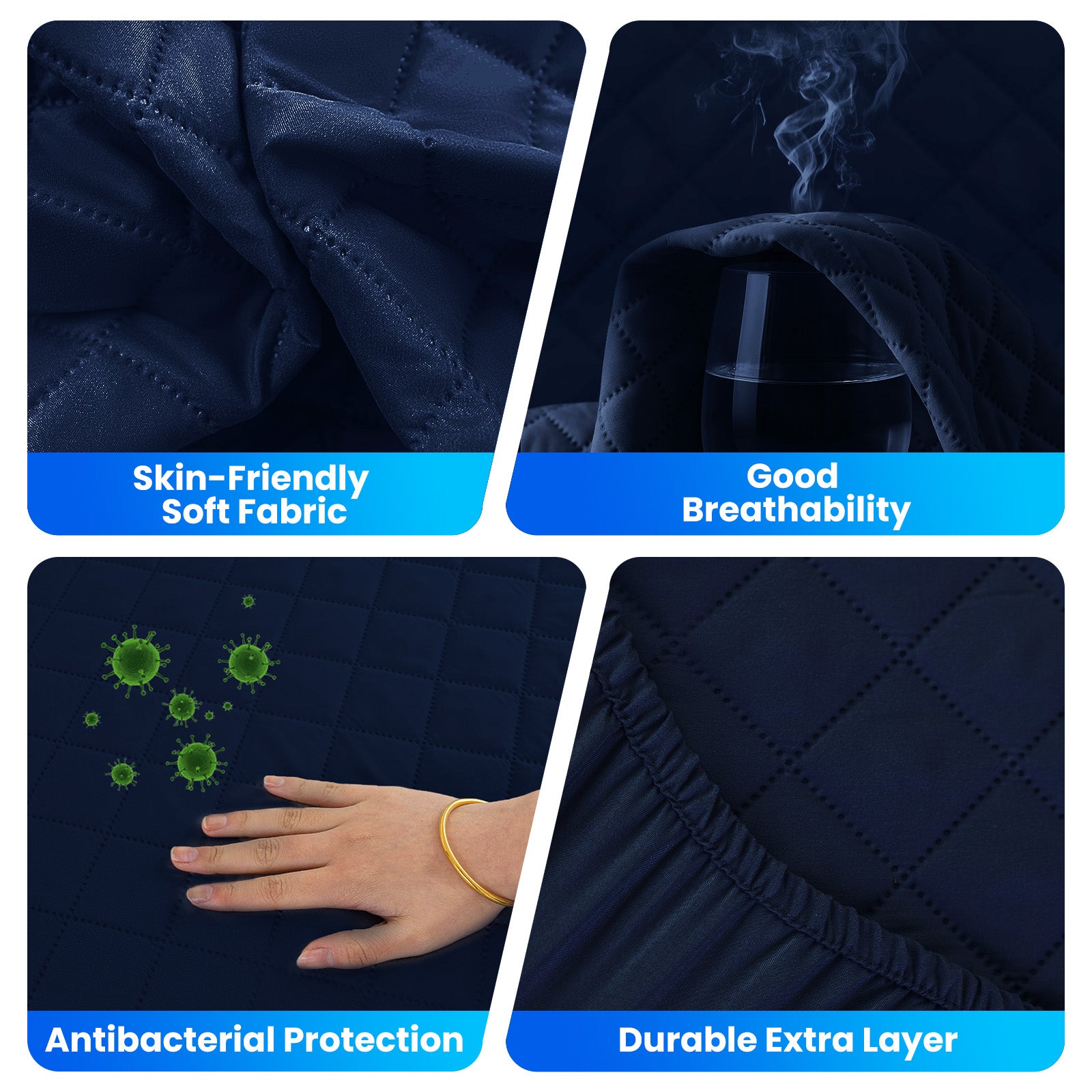 Waterproof Mattress Protector 90x190cm with Deep Pocket