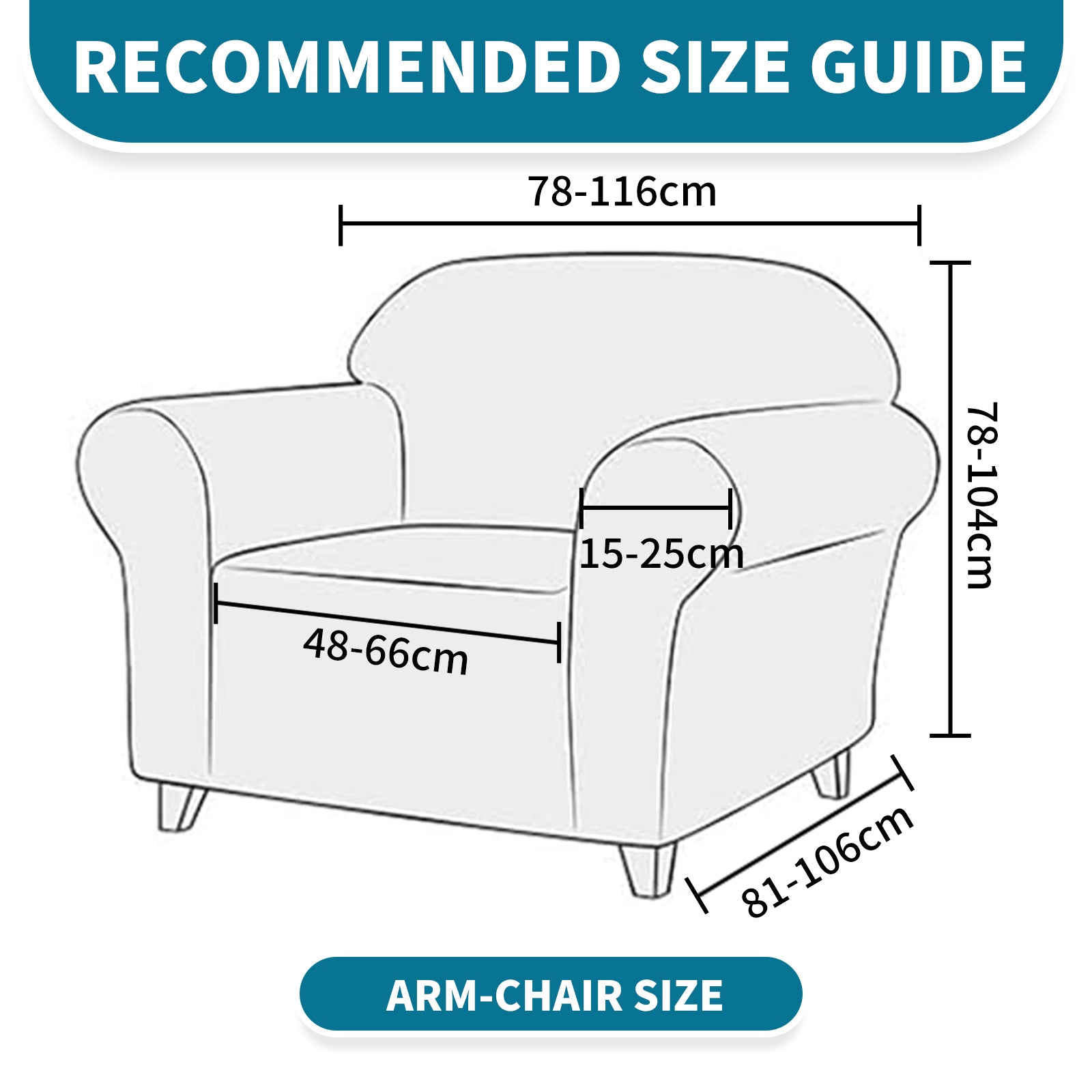 YSTYLE Hoch Stretch 1-Sitzer Sessel Bezug Anti-Rutsch Waschbar