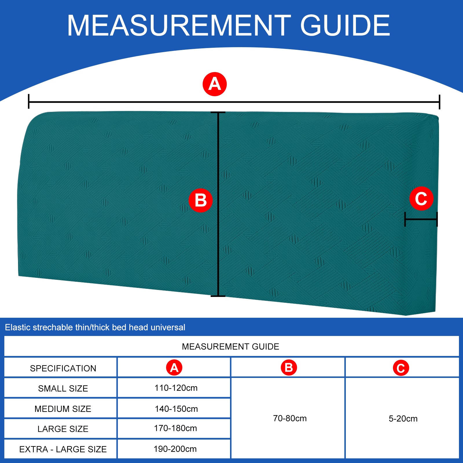 Ystyle 150cm Bed Headboard Cover, Elasticized Double/Single Bed Headboard Cover, Washable Double Bed Headboard Slipcover, Universal Dust-Proof Headboard Cover