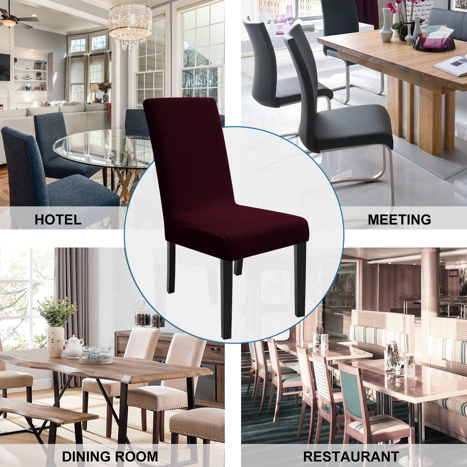 YSTYLE 6 Stück weiche Stretch-Stuhlbezüge mit Rückenlehne, universelle Passform