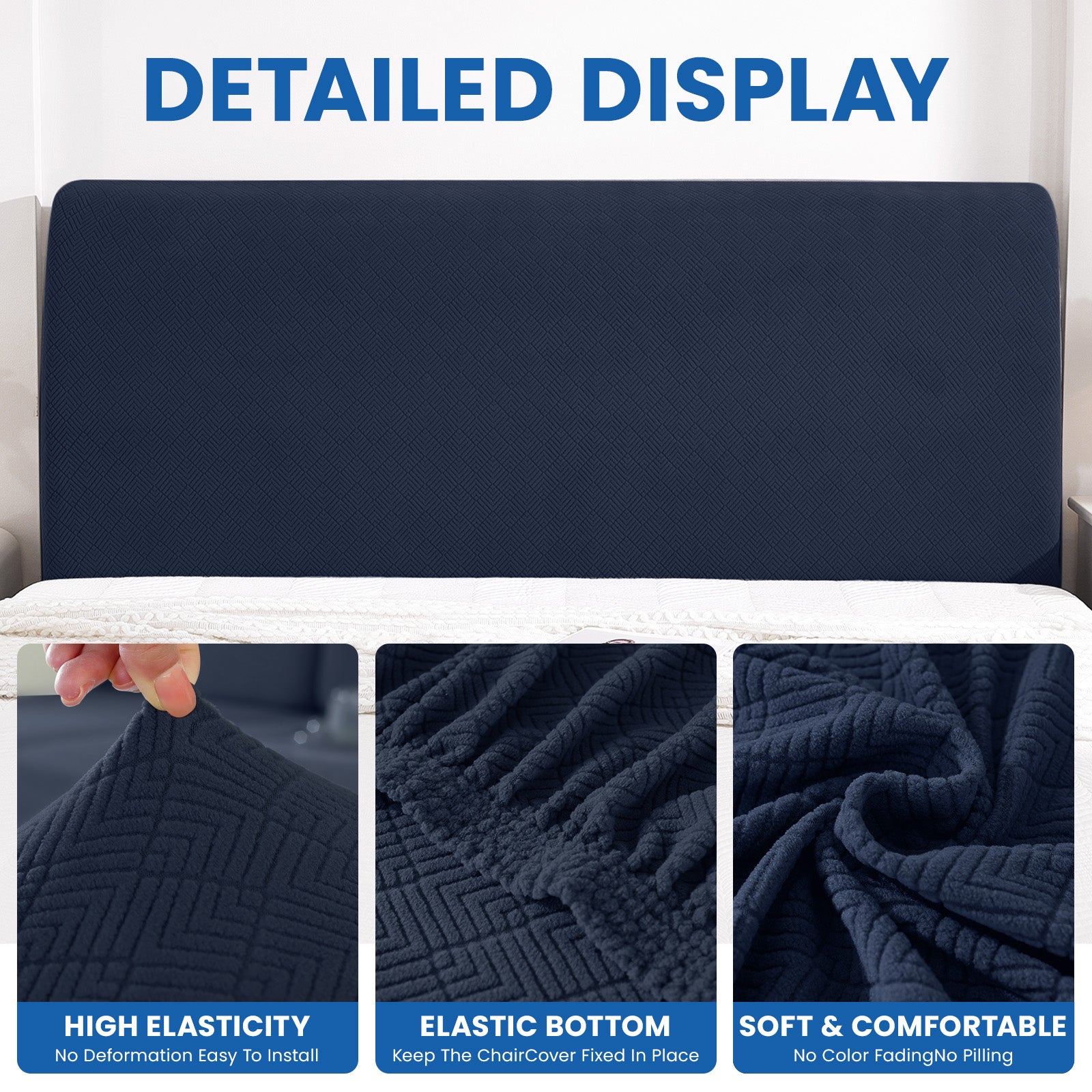 Ystyle 120cm Single Bed Headboard Cover Elasticated Headboard Slipcover, Universal Washable Single Bed Headboard Cover, Dust-Proof Headboard Protector
