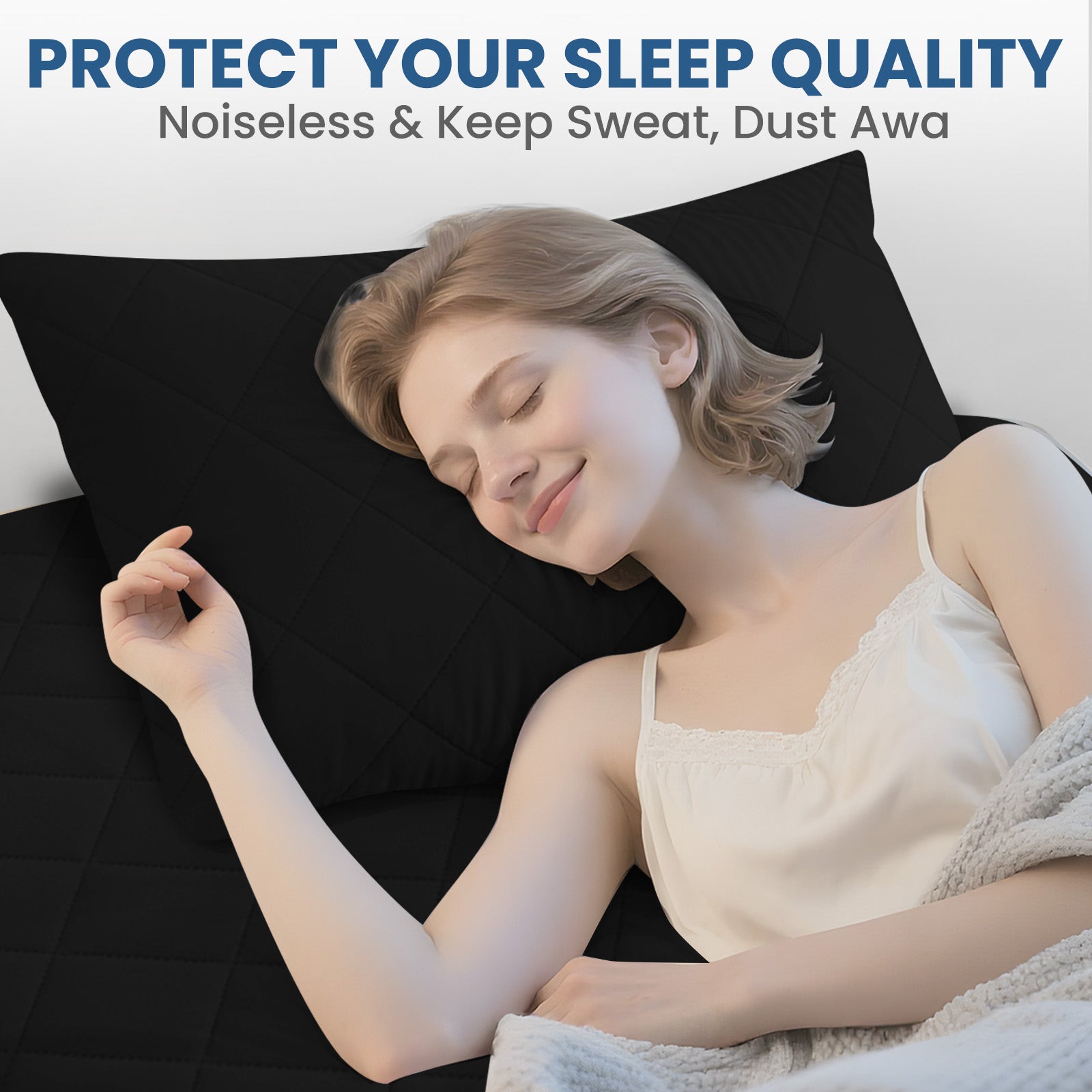 YSTYLE 2 Pieces Waterproof Bed Pillowcases 50x80cm Anti Mite-YSTYLE
