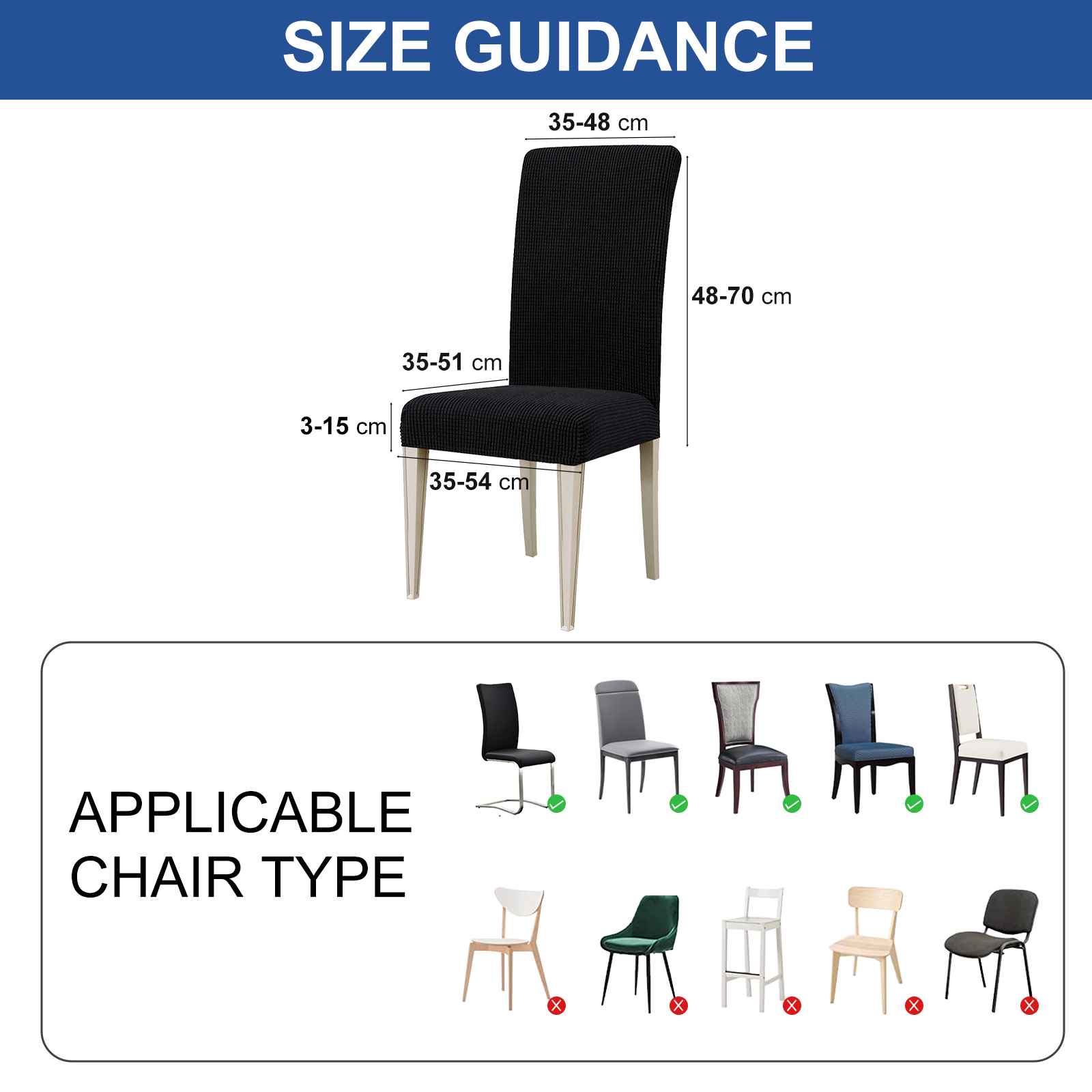 YSTYLE 6 Pieces Stretch Dining Chair Covers Jacquard Pattern