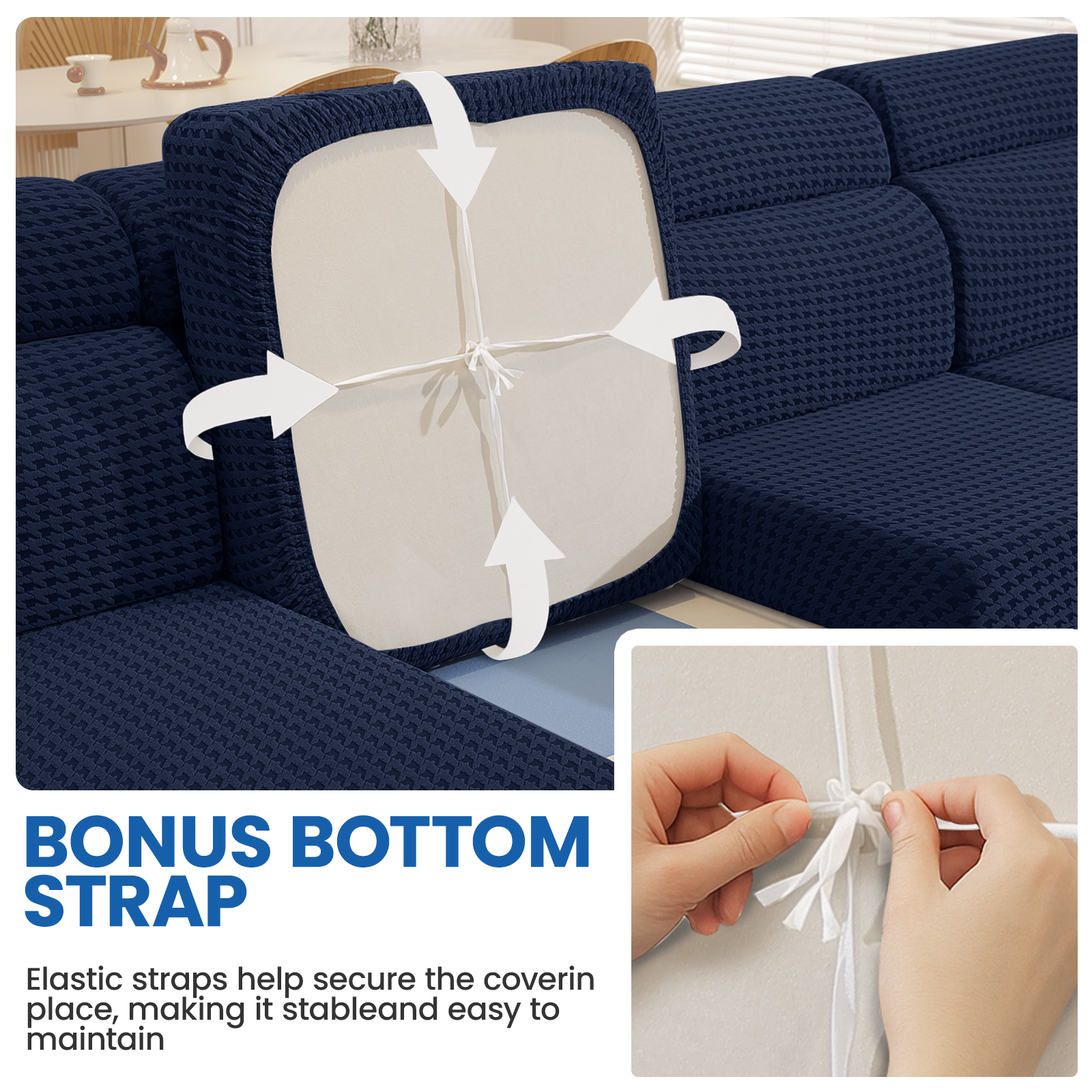 Ystyle 3-Seat Elastic Universal Sofa Seat Cushion Covers, Non-Slip Washable & Super Soft Slipcovers