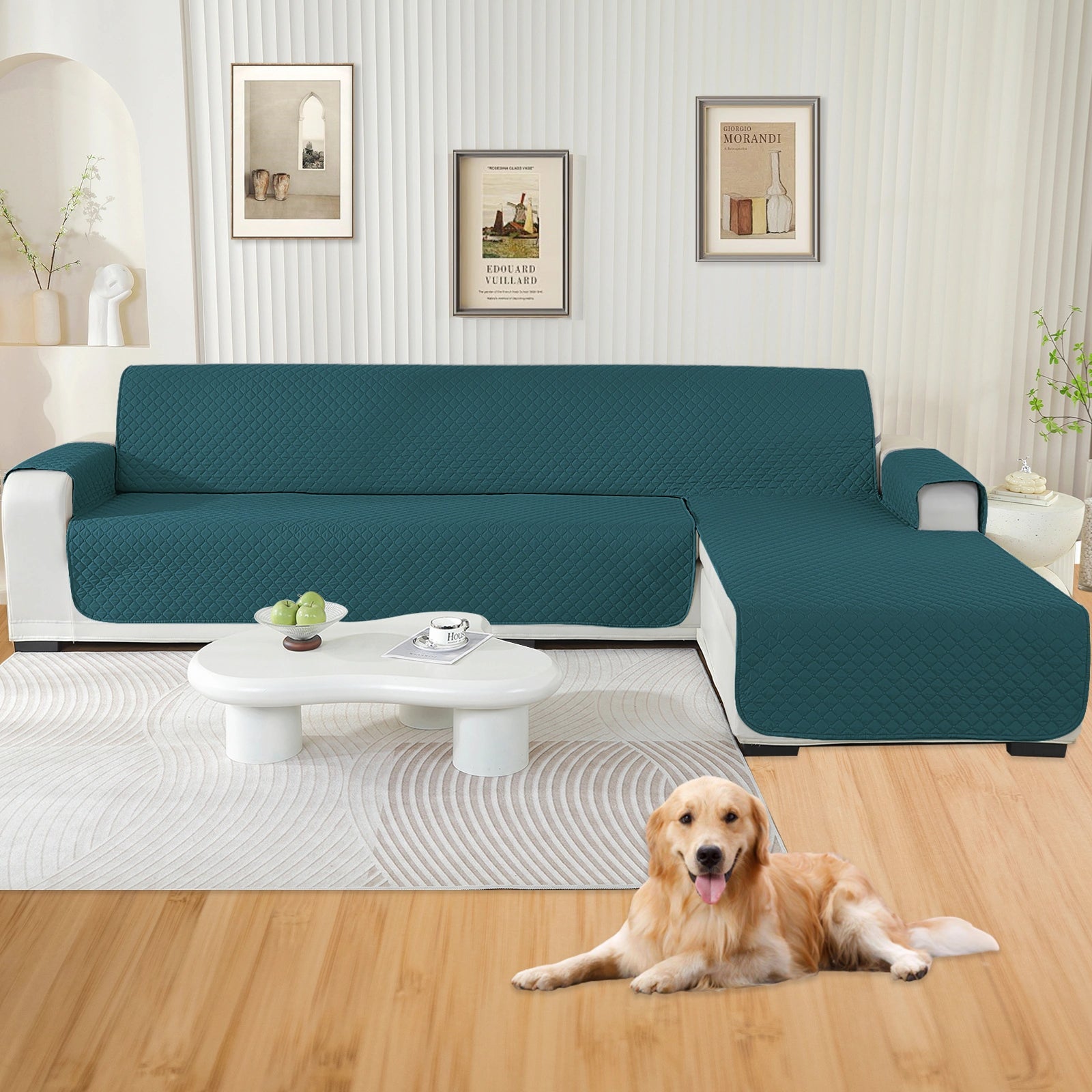 ESTILO Y-L para sofá de esquina impermeable de 4 asientos, antideslizante, diseño reversible península-rómbico