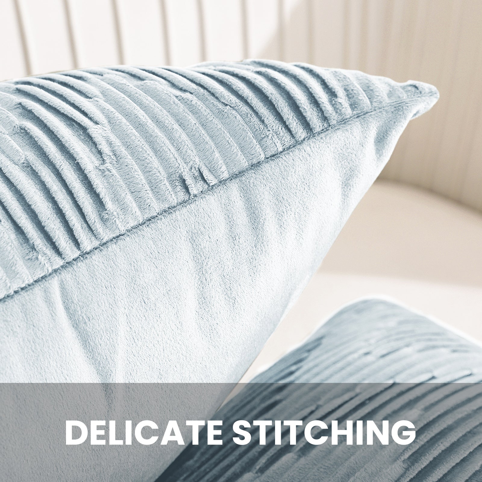 Ystyle 2 Pieces Cushion Covers Sofa 50 x 50 cm Velvet Minimalist Cushion Covers Invisible Zipper Decorative Cushion Covers for Sofa Living Room Bedroom