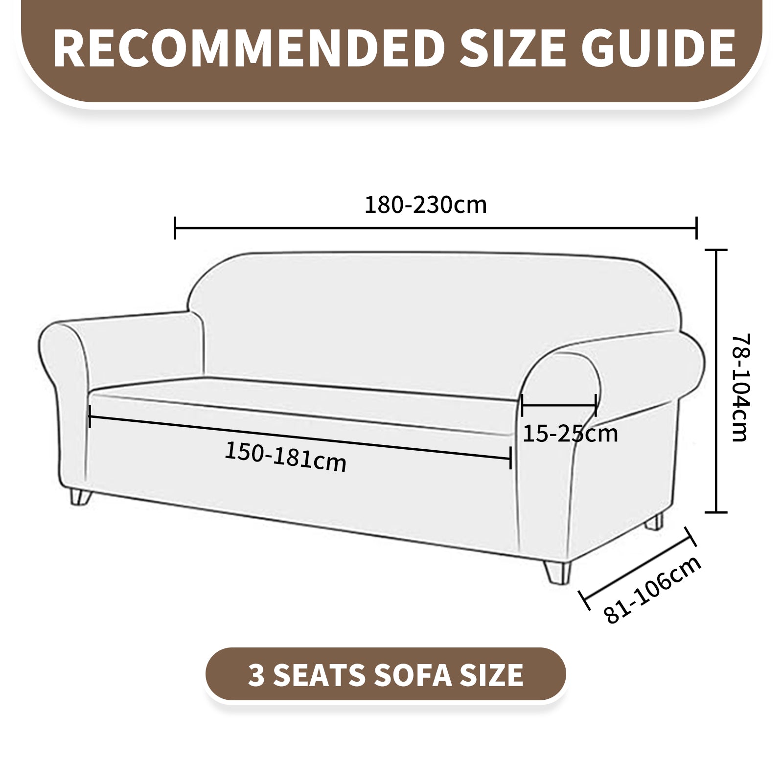 Copertura per divano a 3 posti YSTYLE Stretch 180-234 cm con motivo geometrico